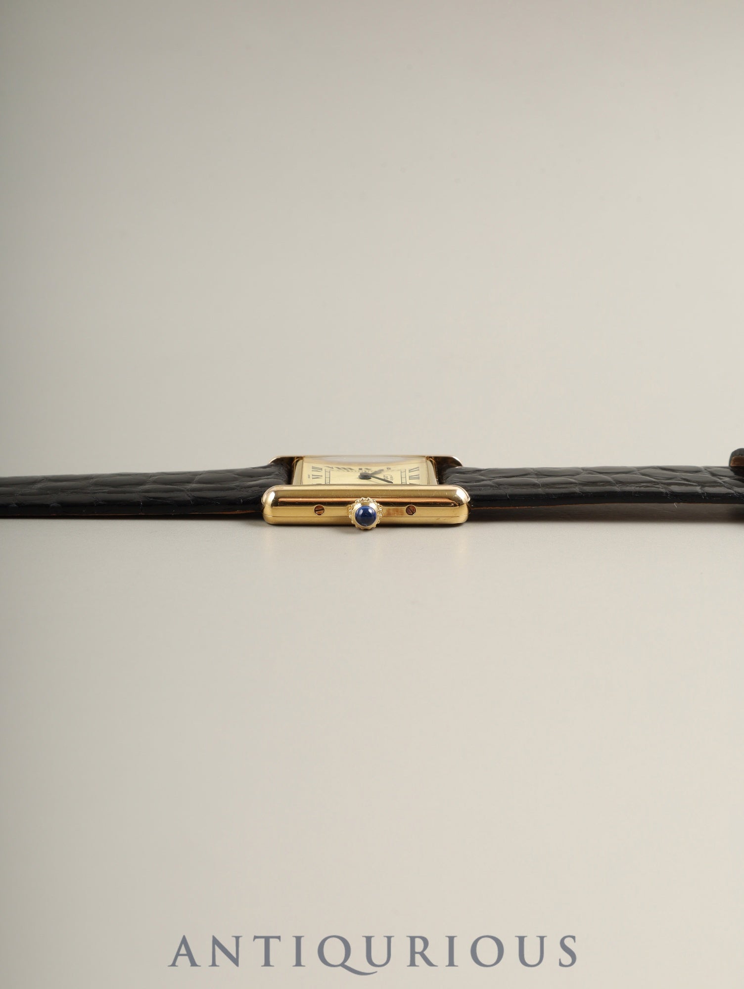 カルティエ マストタンク SM W1003153 / 1613 クォーツ Cal.057 SV925 革 純正尾錠(GP)アイボリーローマン文字盤(SWISS表記)箱 冊子 保証書(1997年)オーバーホール済み