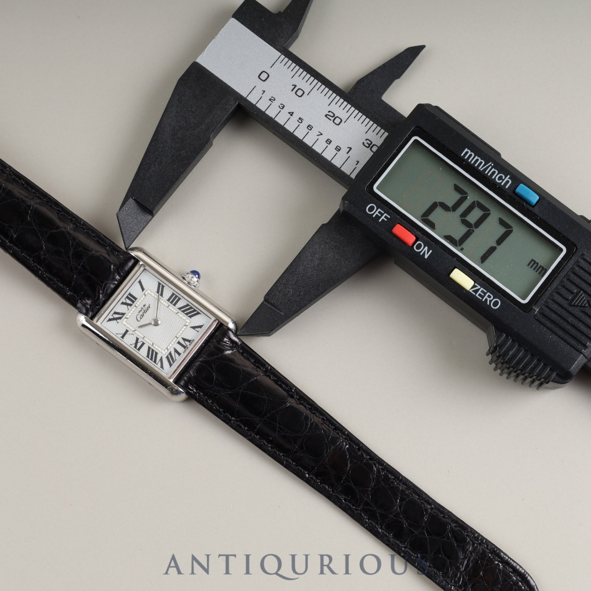 カルティエ マストタンク MM 2416 クォーツ Cal.057 SV925 革 純正Dバックル(SS)シルバーローマン文字盤(2000年クリスマス限定) オーバーホール済み