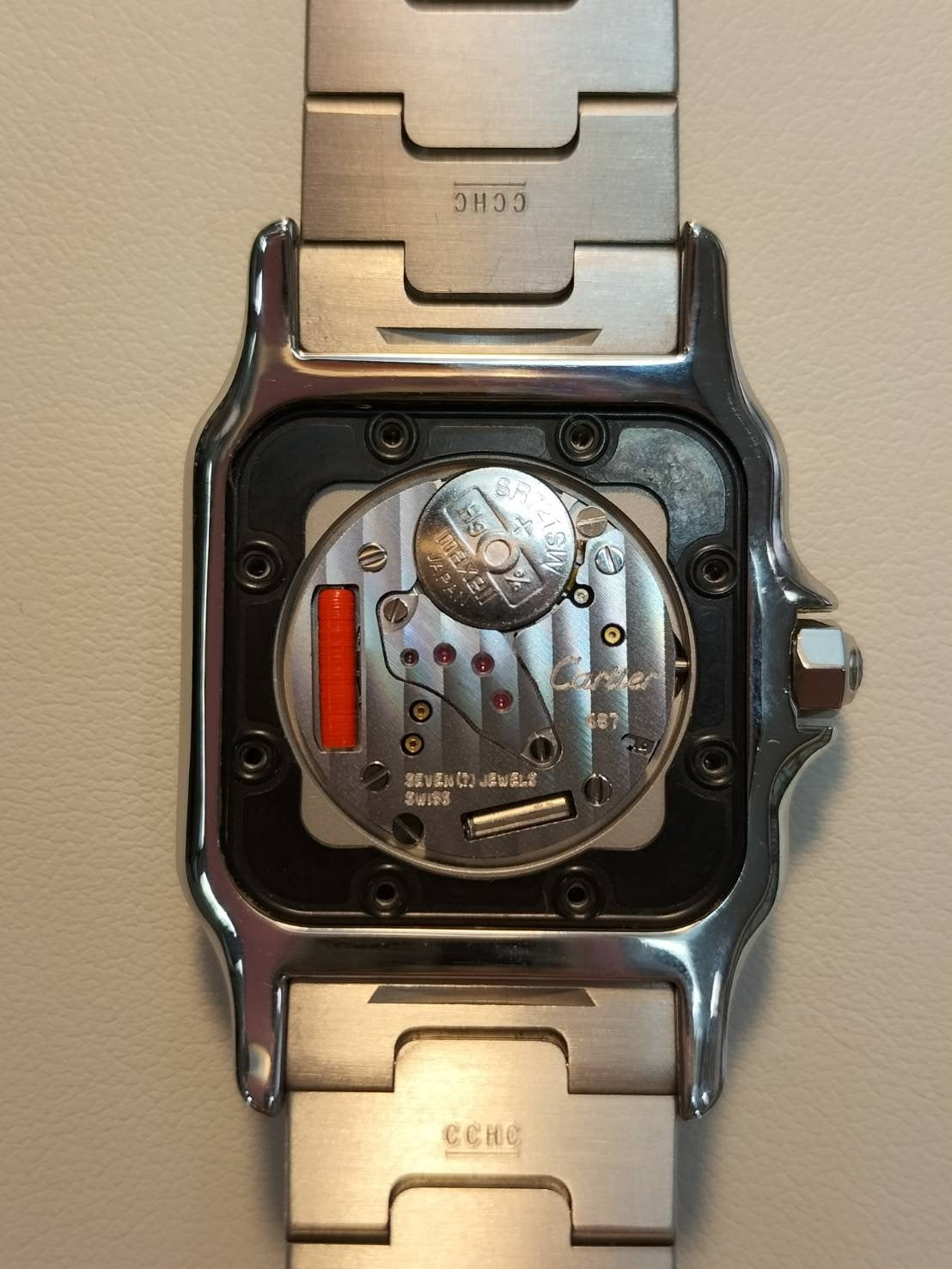 カルティエ サントス ガルベ LM W20060D6 / 1564 クォーツ Cal.687 SS SS ホワイトローマン文字盤(SWISS MADE表記) 箱 冊子 保証書(2003年)カルティエ修理証明書(2009年)オーバーホール済み