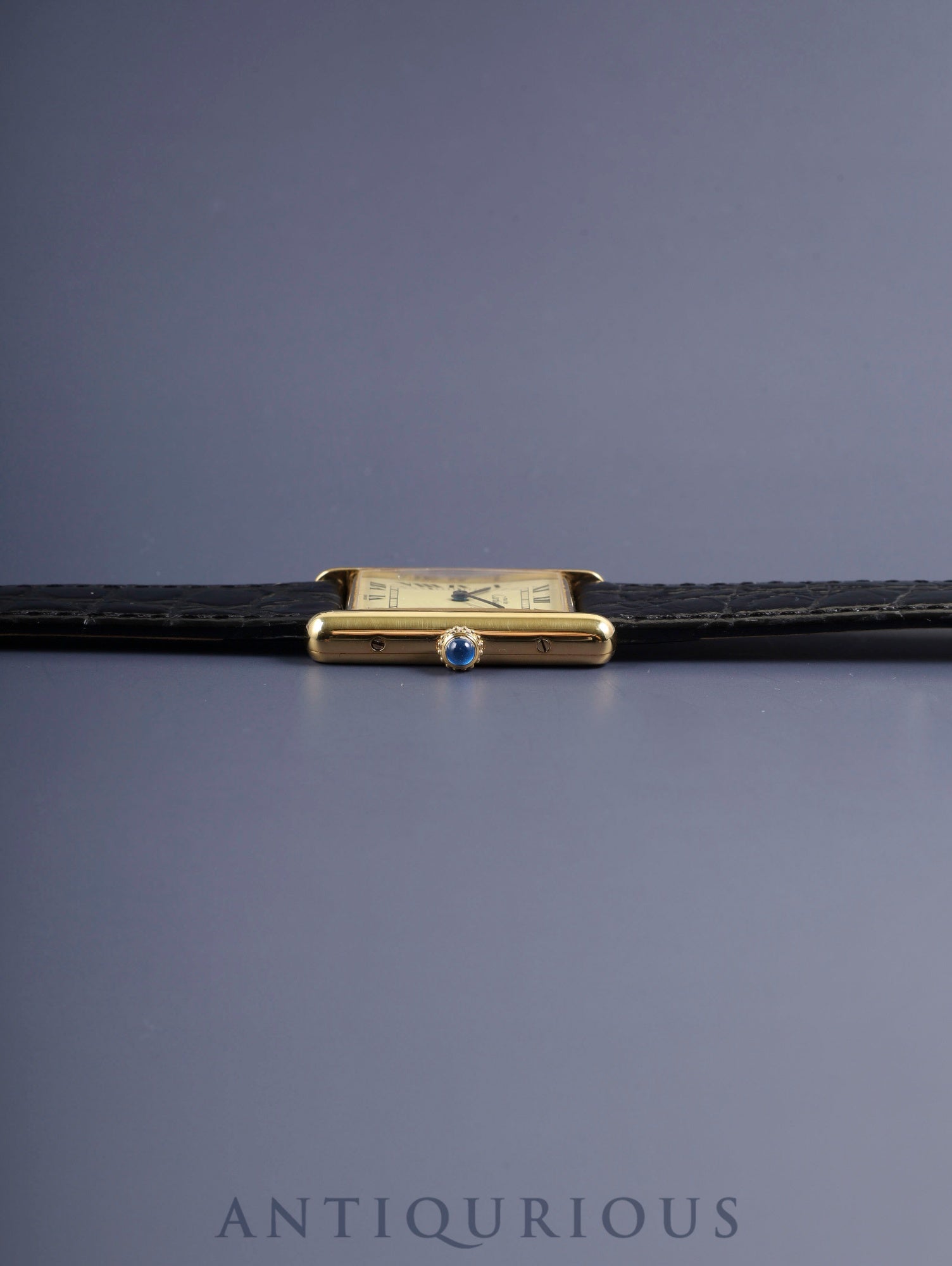 Cartier Must Tank LM 590005 Quartz Cal.90 SV925 Leather Genuine Buckle (GP) Ivory Roman Dial Overhauled and Finished to Like New