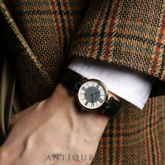 Cartier Must Vendôme VLC LM 590003 Quartz Caliber 90 SV925 Leather Strap with Genuine D-Buckle (GP) Roman Dial with Gray Center, Overhauled