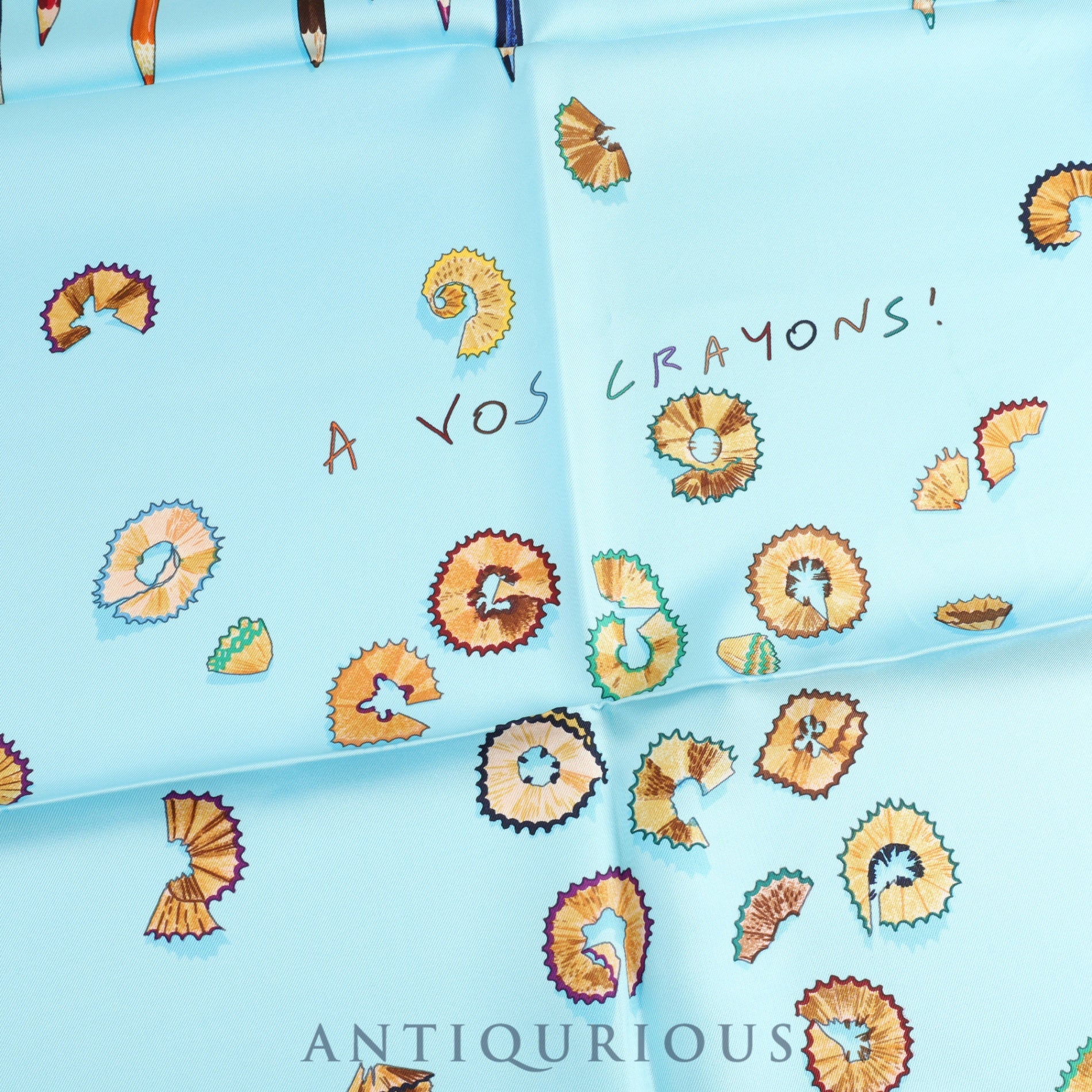 Hermes scarf Carre 90 A VOS CRAYONS Get out your colored pencils SILK 100%
