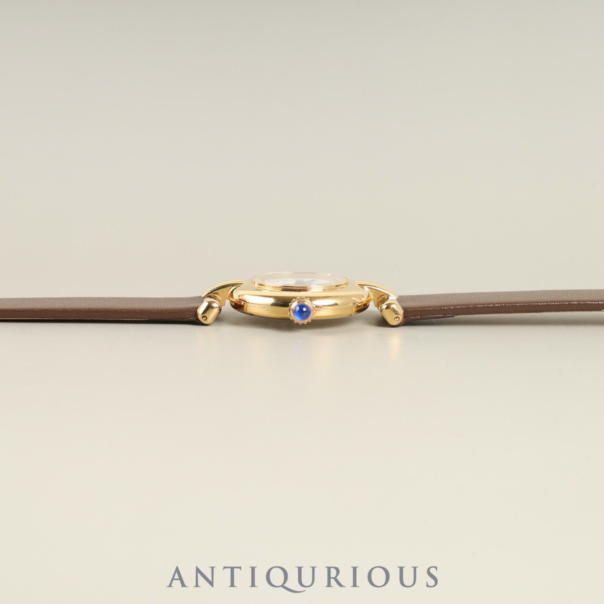 Cartier Must Colisee 2410 Quartz Caliber 157 SV925 Leather Strap with Genuine GP Buckle, White Dial, 24mm, Box, Warranty Card (1999), Overhauled