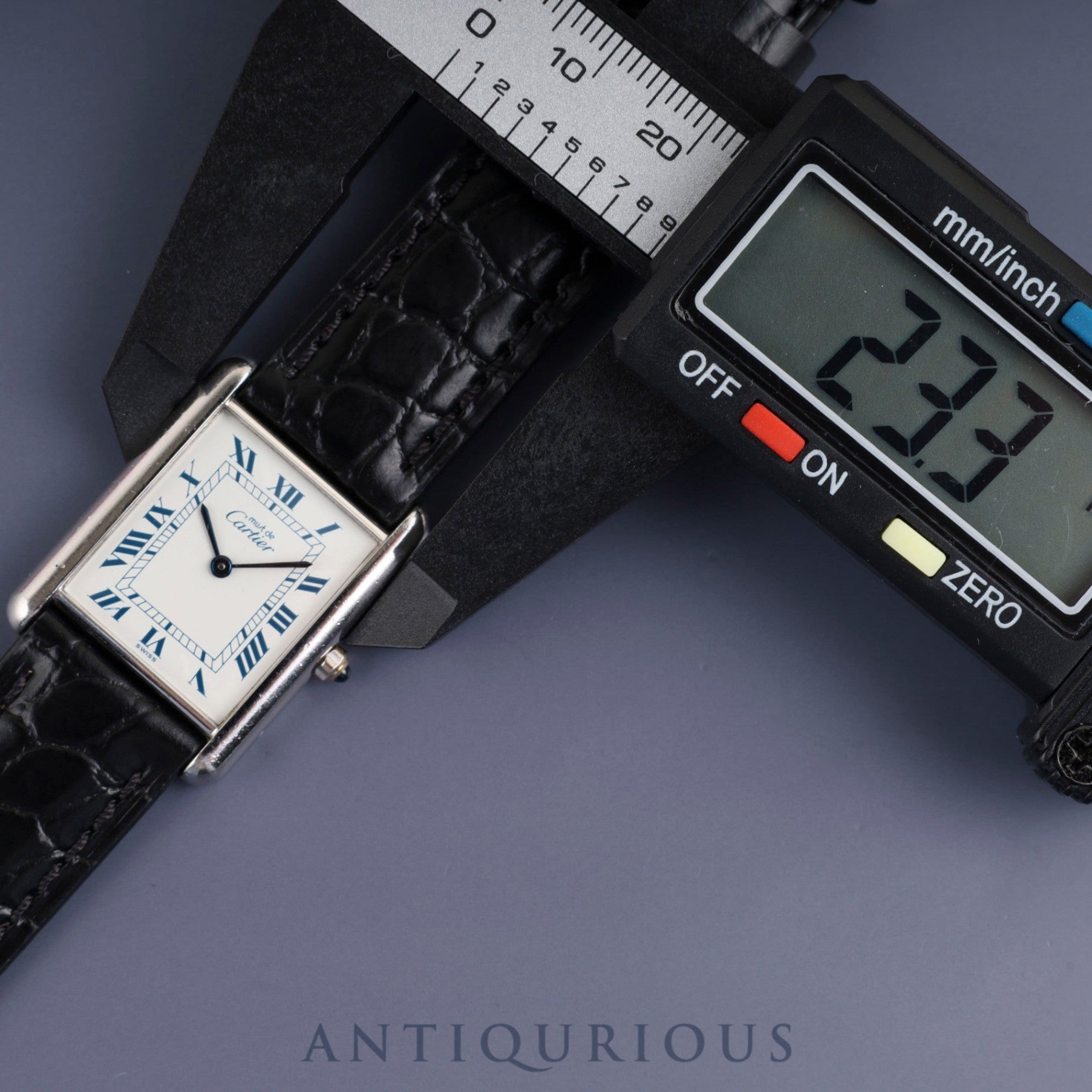 カルティエ マストタンク LM 681006 クォーツ Cal.81 SV925 革 純正尾錠(SS) ホワイトローマン文字盤 オーバーホール済み