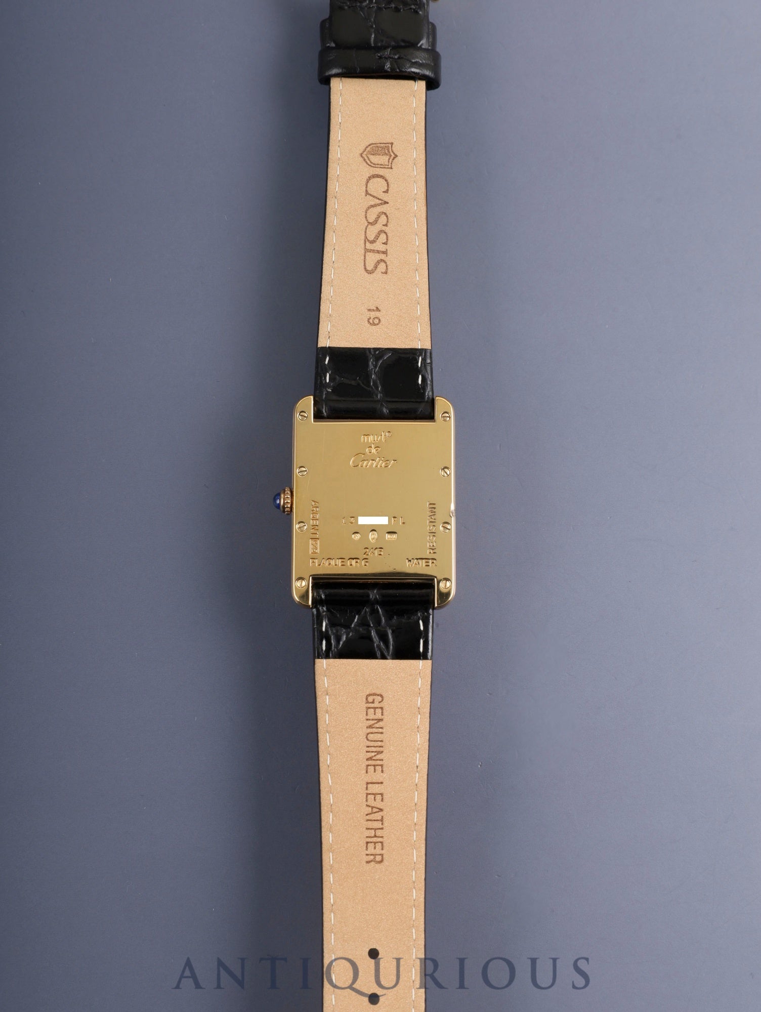 カルティエ マストタンク GM(XL) 2413 クォーツ Cal.687 SV925 革 純正尾錠(GP)アイボリーローマン文字盤 (SWISS MADE表記) オーバーホール済み