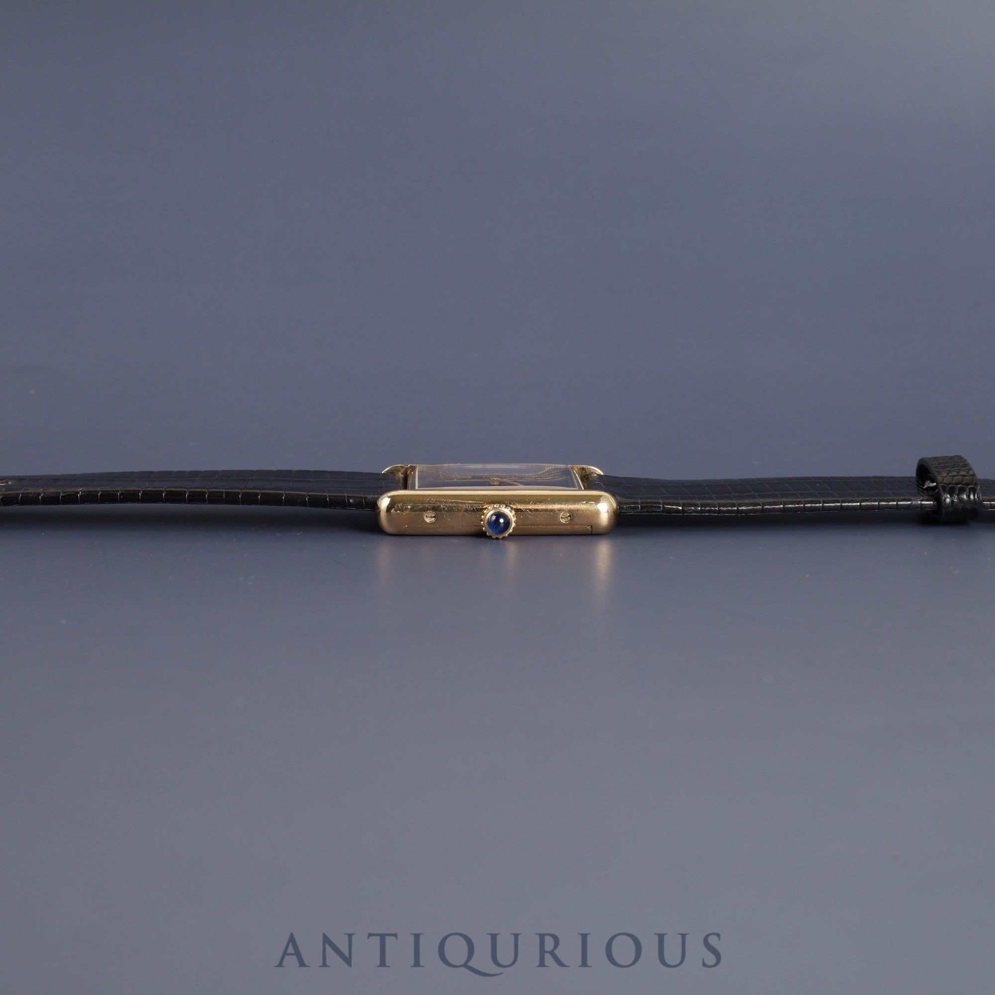 Cartier Must Tank LM Manual winding Cal.78-1 SV925 Leather Genuine buckle (GP) Onyx dial Overhauled