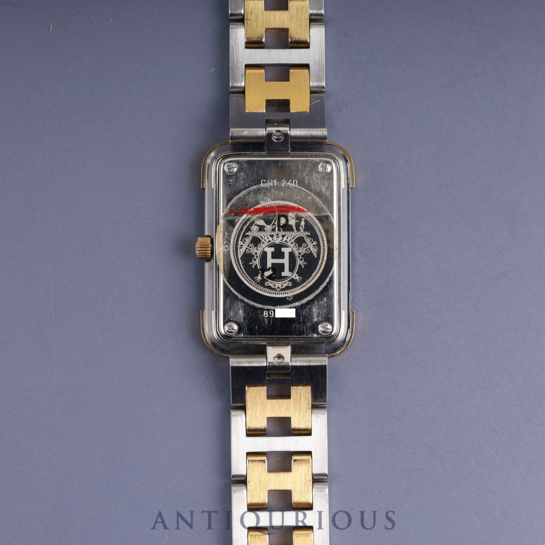 Hermes Cloajour CR1.240 Quartz Cal.976.001 SS/GP SS/GP Champagne Dial Box Case Overhauled