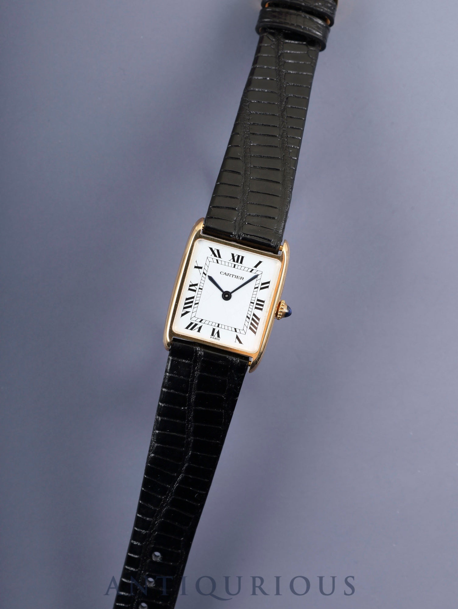 カルティエ タンク アロンディ タンク エリプス LM 81722553 / 96041 手巻き Cal.21(フレデリック・ピゲ)750YG 革 純正ピンバックル(GP) ホワイトローマン文字盤(PARIS表記) 国際永久保証書(1983年) オーバーホール済み