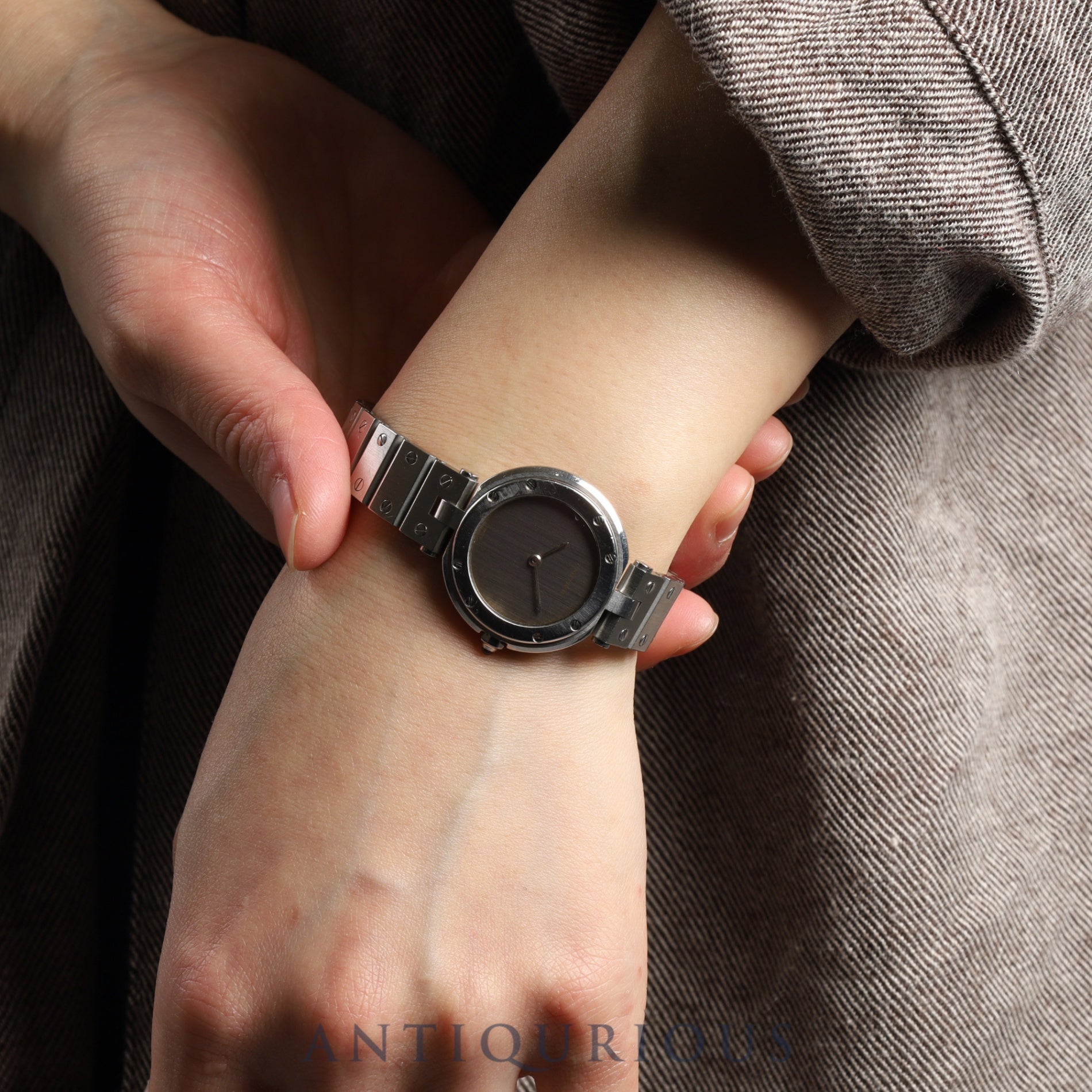 Cartier Santos Vendome SM 8192 Quartz Cal.81 SS SS Ghost (Gray) Dial Overhauled