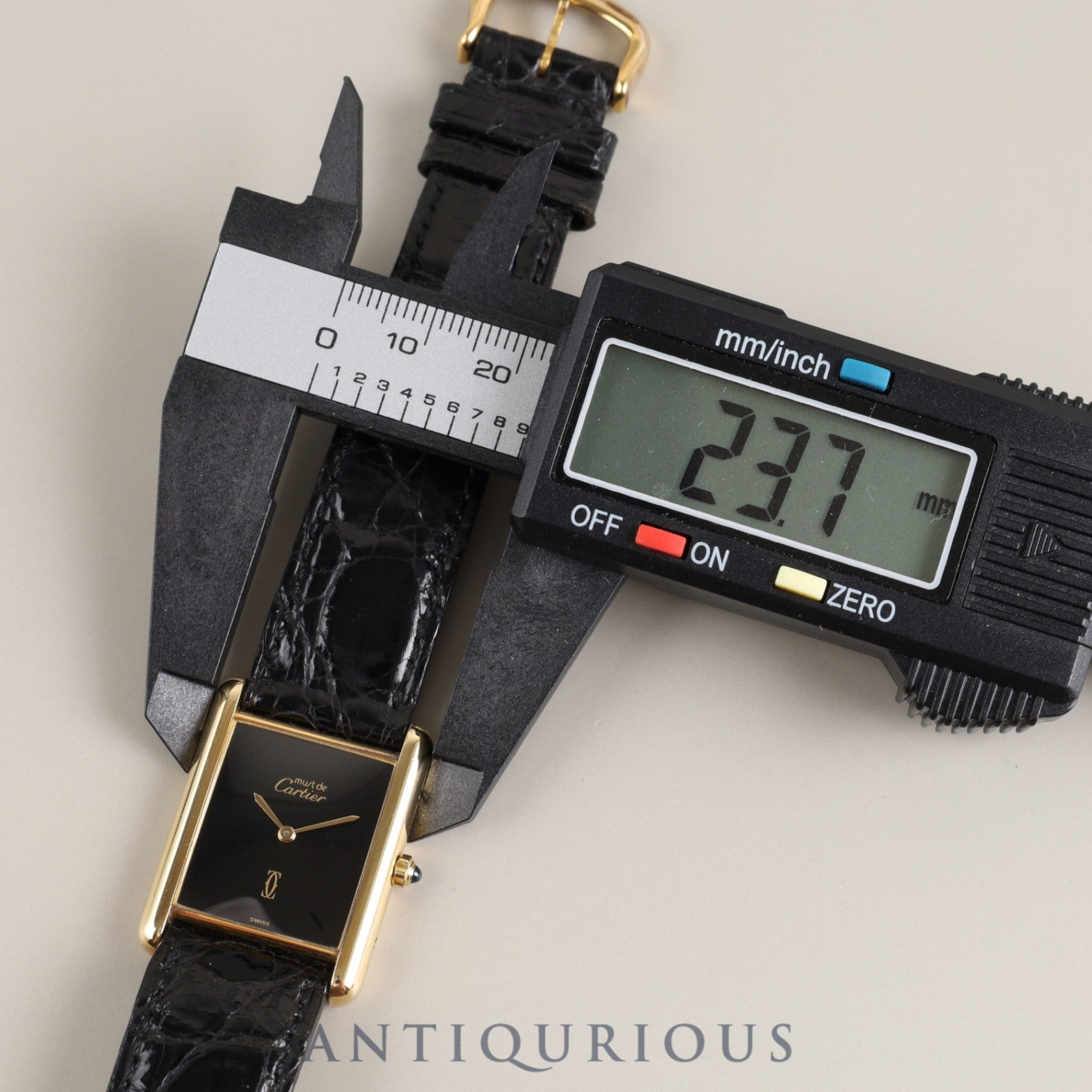 Cartier Must Tank LM 6 81006 Quartz Cal.81 SV925 Genuine leather strap Genuine buckle (GP) Black onyx dial Overhauled