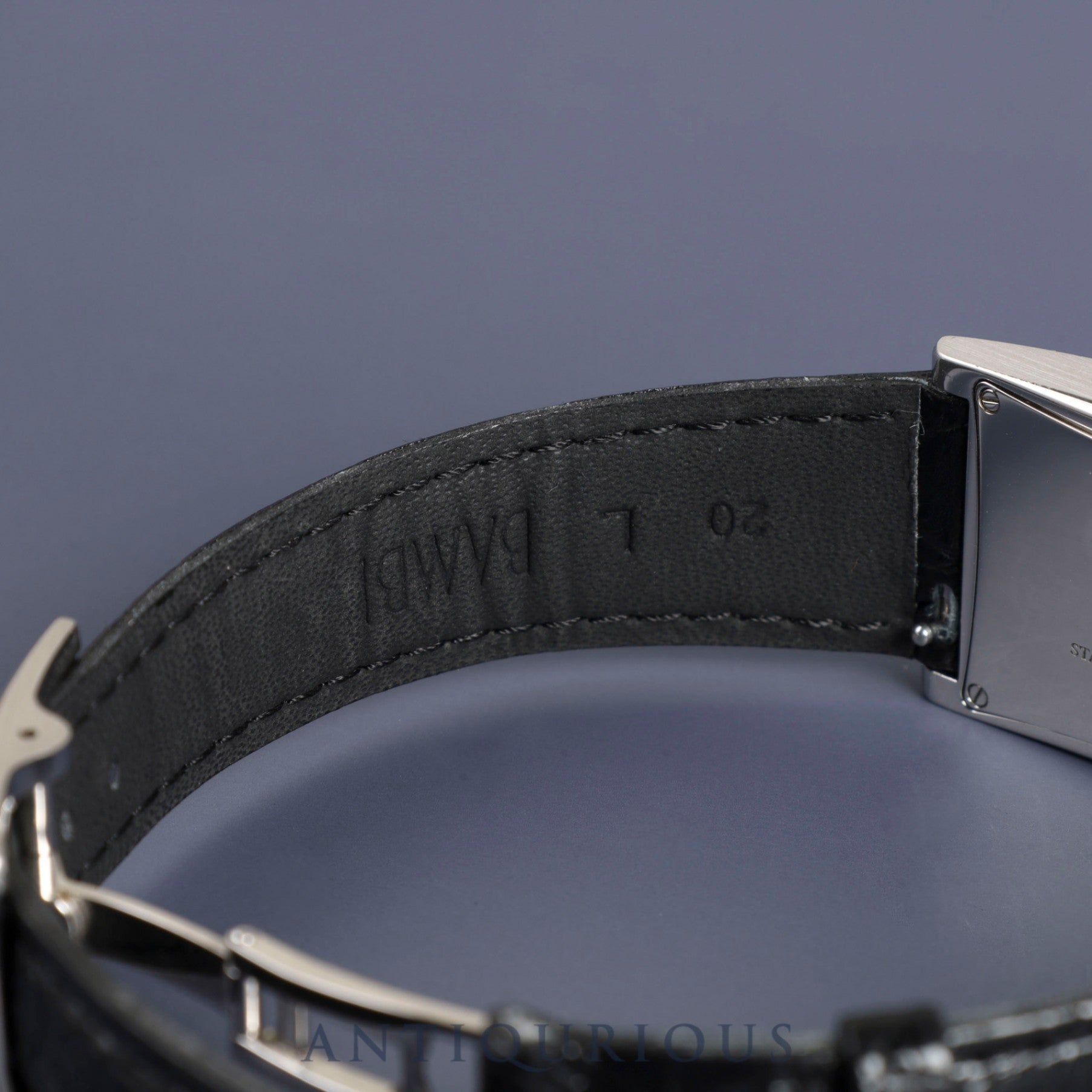 ティファニー イーストウエスト 34677352 クォーツ SS 革 純正Dバックル(SS) ブラック文字盤 オーバーホール済み
