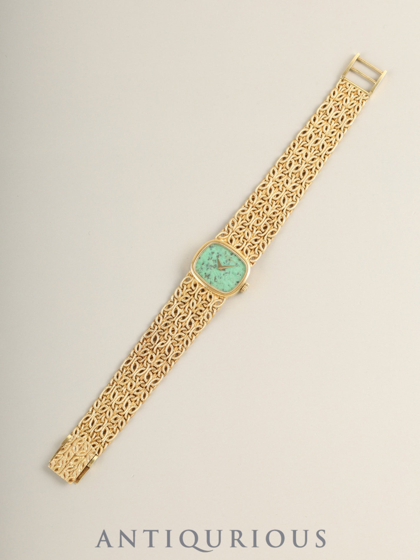 ショパール ジュエリーウォッチ 5028/1 手巻き Cal.4520(Felsa S.A.)750YG 750YG ジェダイト文字盤 オーバーホール済み