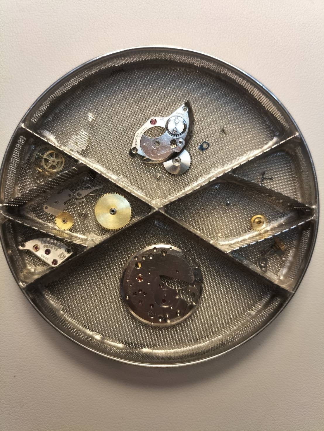 Universal Genève Rectangular Hand-Wound Cal.42 750YG Leather Strap with Genuine GP Buckle, White Roman Dial, Overhauled