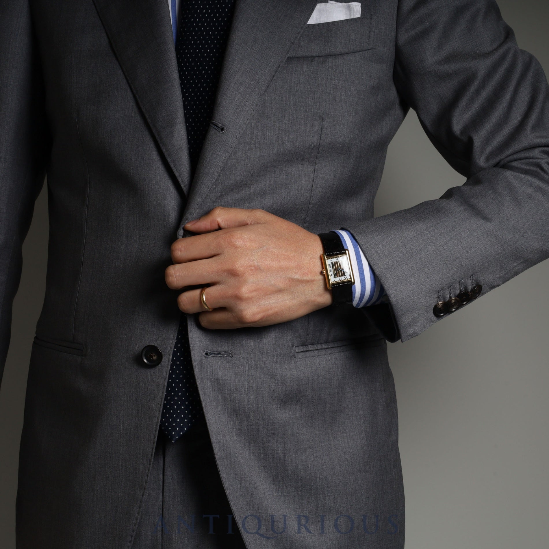 Cartier Must Tank LM QZ 590005 925 Leather Front Trinity Dial Box Complete Cartier Boutique Service