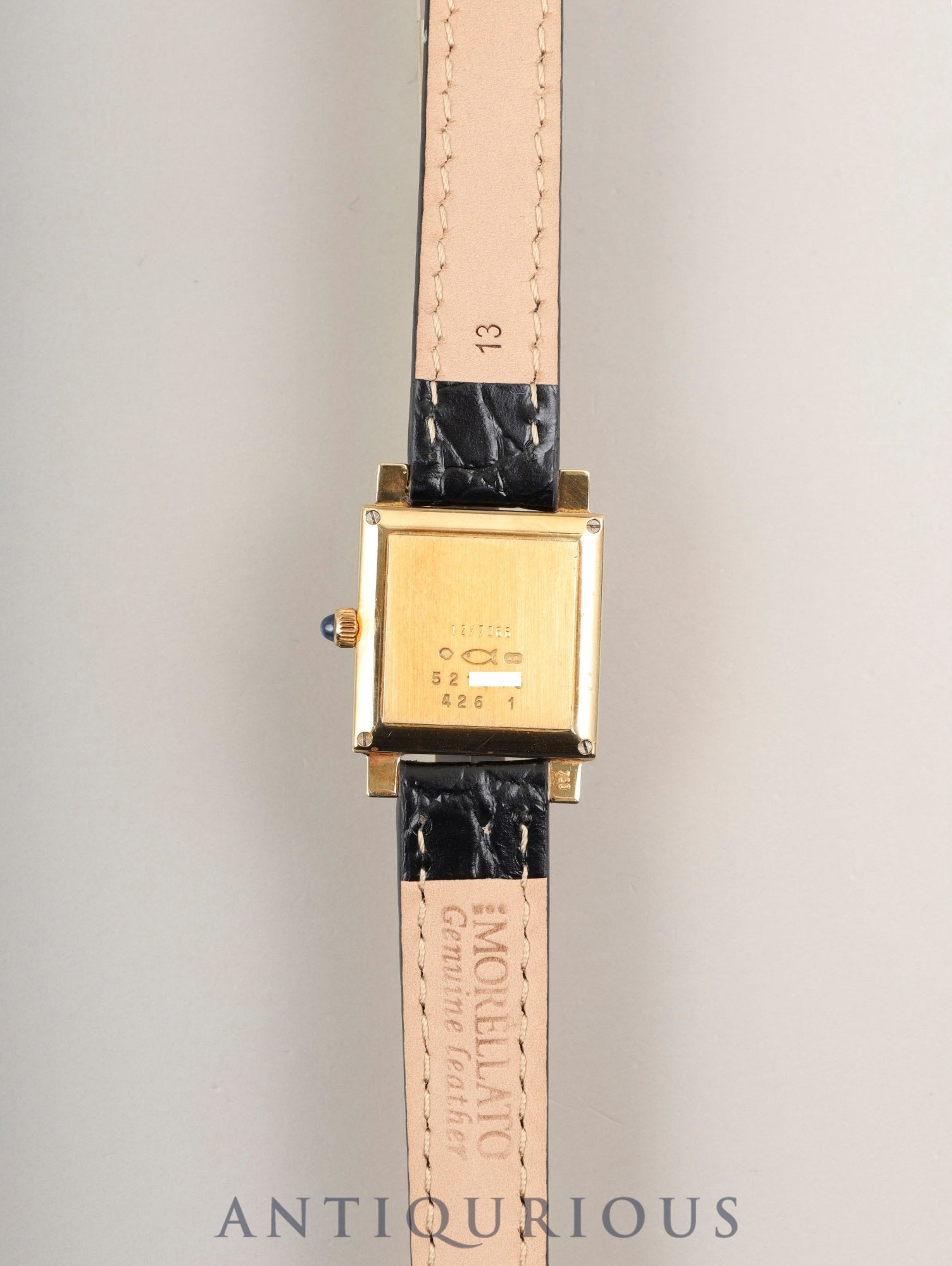 Chopard Classic Square 12/7366 Quartz Cal.976.001 750YG Leather Genuine Buckle (GP) White Roman Dial Box Booklet Warranty (2001) Genuine Strap Overhauled