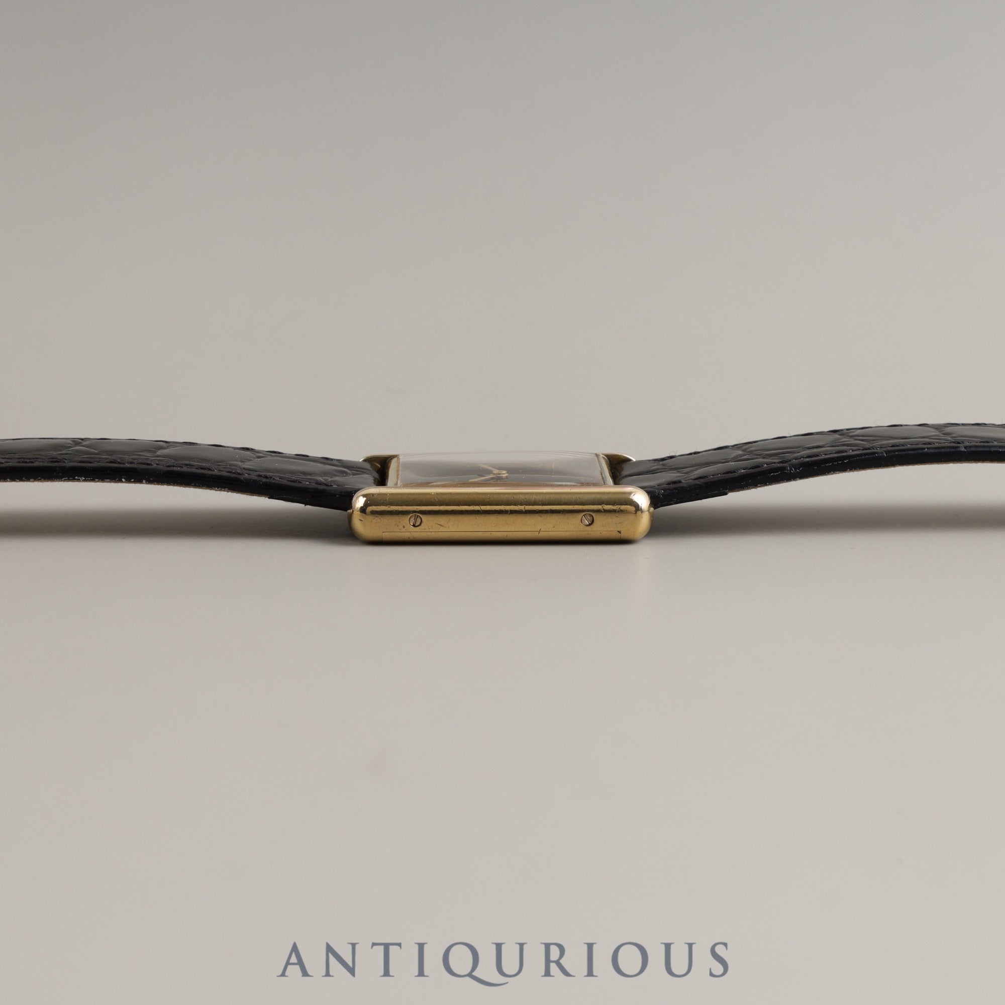 Cartier Must Tank LM Manual winding 925 Leather Genuine buckle (GP) Black onyx dial Overhauled