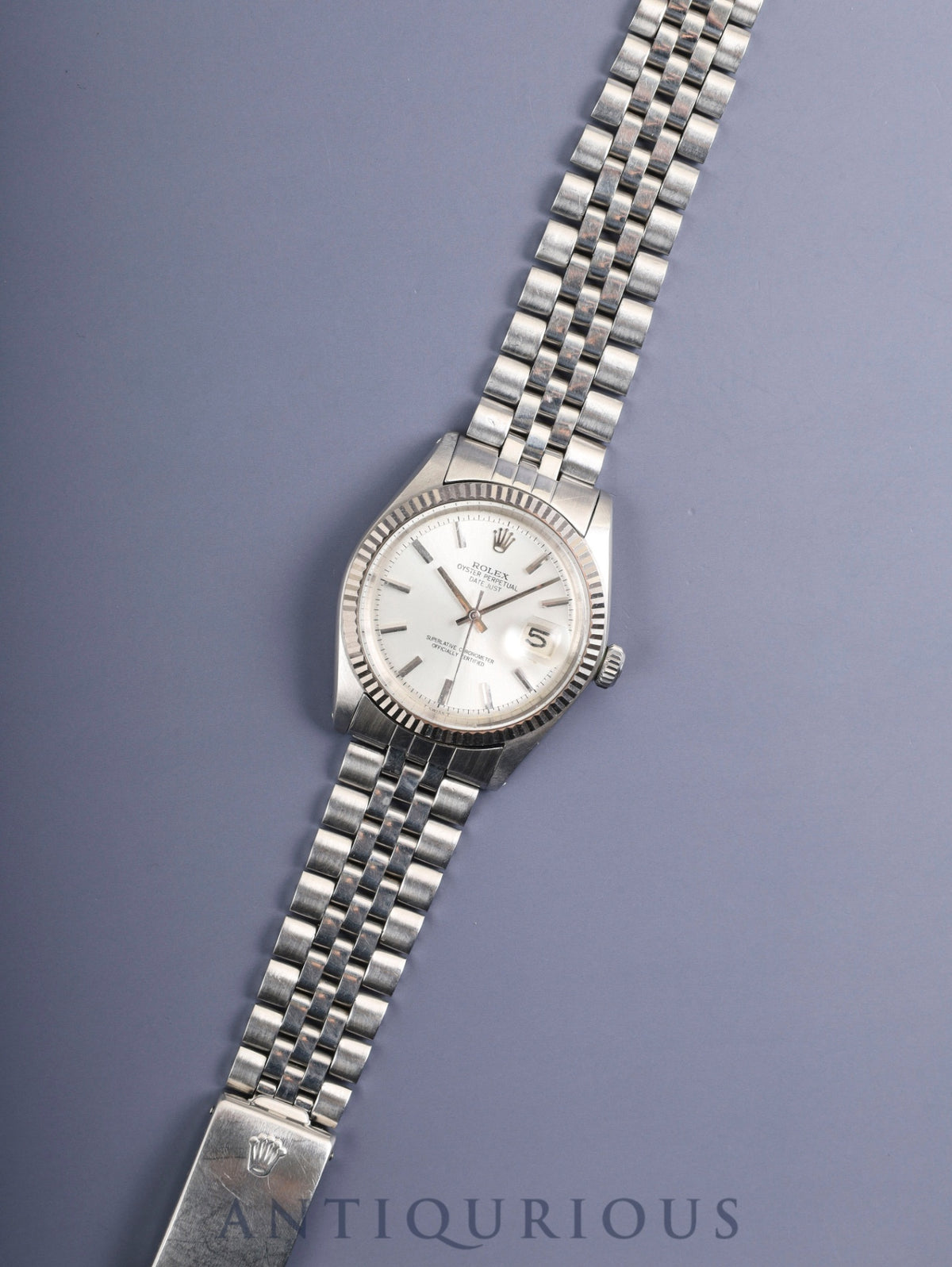 Rolex Datejust 1601 Automatic Caliber 1560 Stainless Steel/White Gold Stainless Steel Silver Dial No. 29 (1969) Overhauled