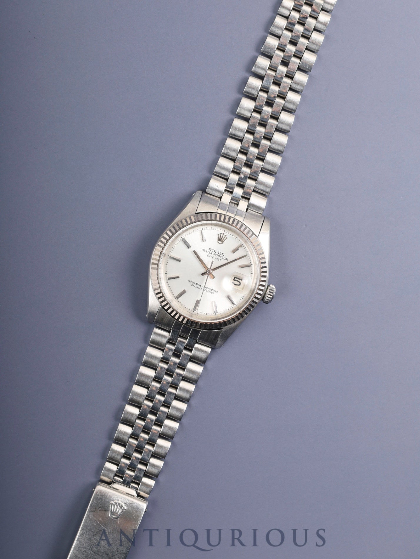 Rolex Datejust 1601 Automatic Caliber 1570 Stainless Steel/White Steel Silver Dial No. 29 (1969) Overhauled