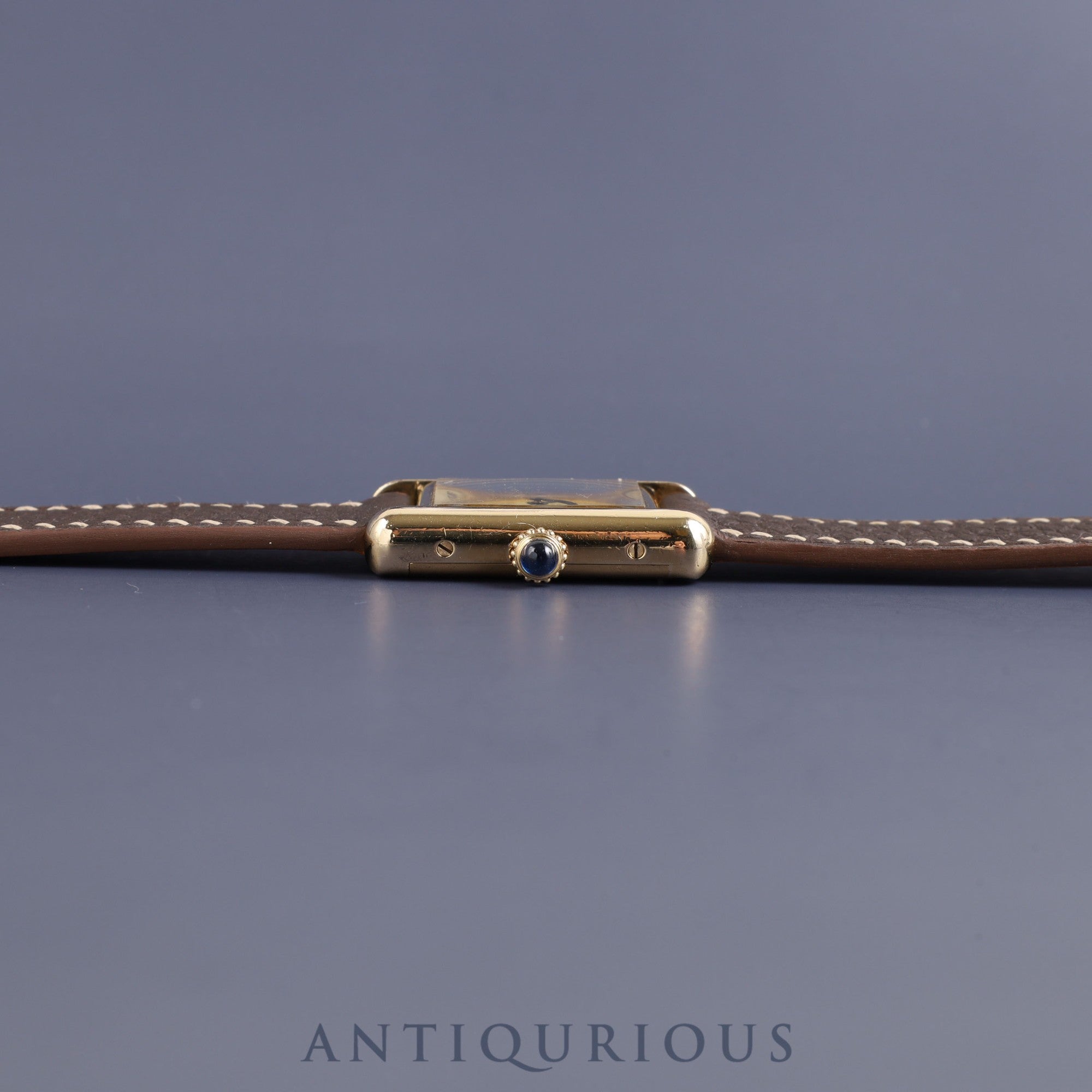 Cartier Must Tank SM Manual winding Cal.78-1 SV925 Leather Genuine buckle (GP) Ivory Roman dial Overhauled