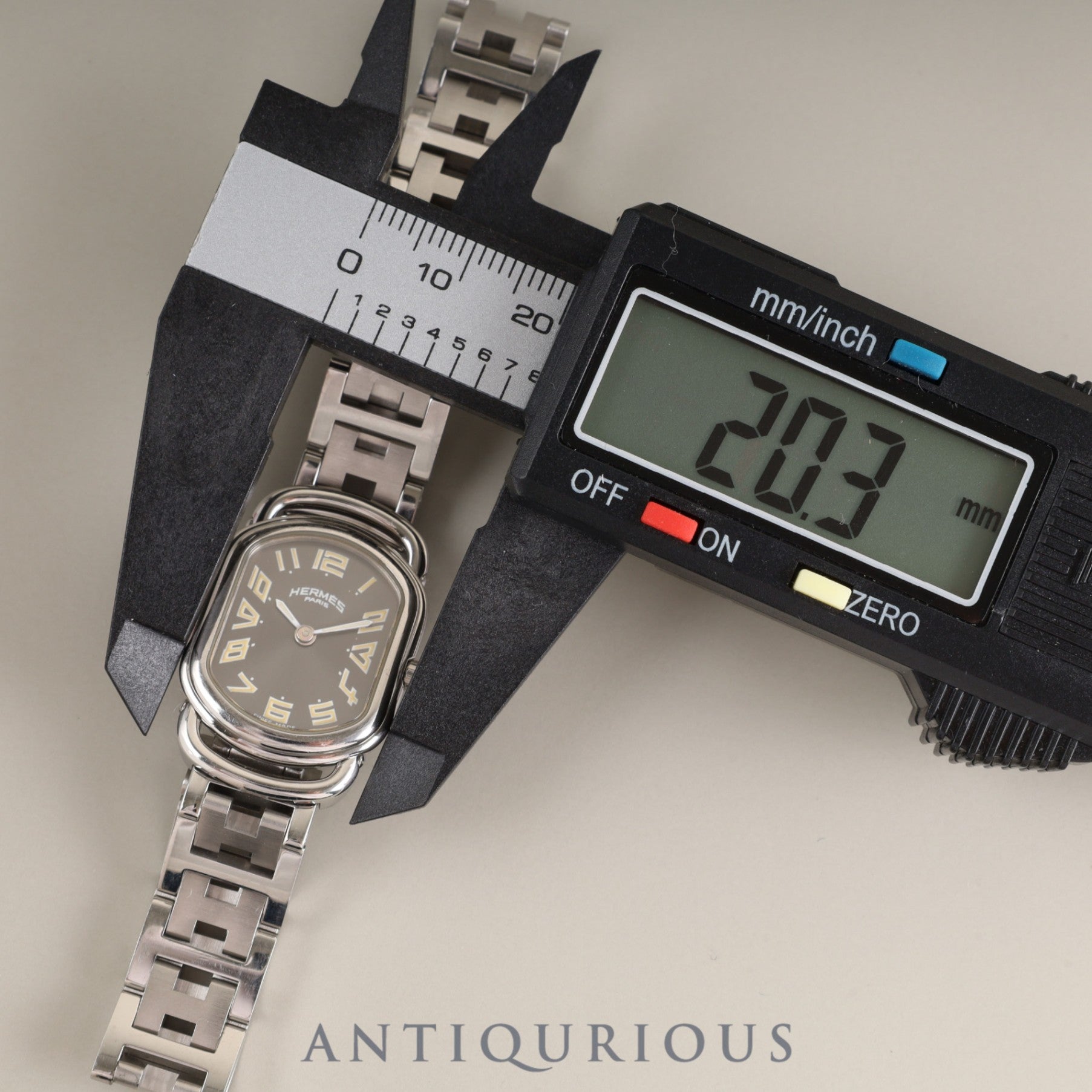 Hermes Rally RA1.210.231 / 3777 Quartz Cal.976.001 SS SS Gray Dial Box Booklet Warranty (1999) Overhauled
