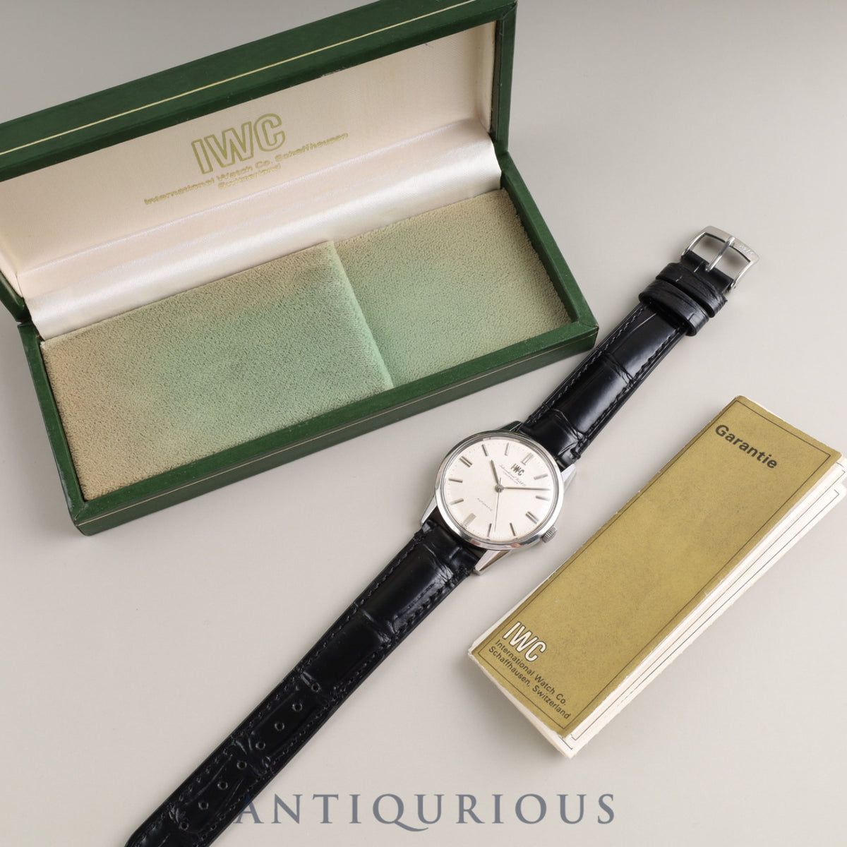 IWC オールドインター 自動巻き Cal.854 SS 革 シルバー文字盤 箱 