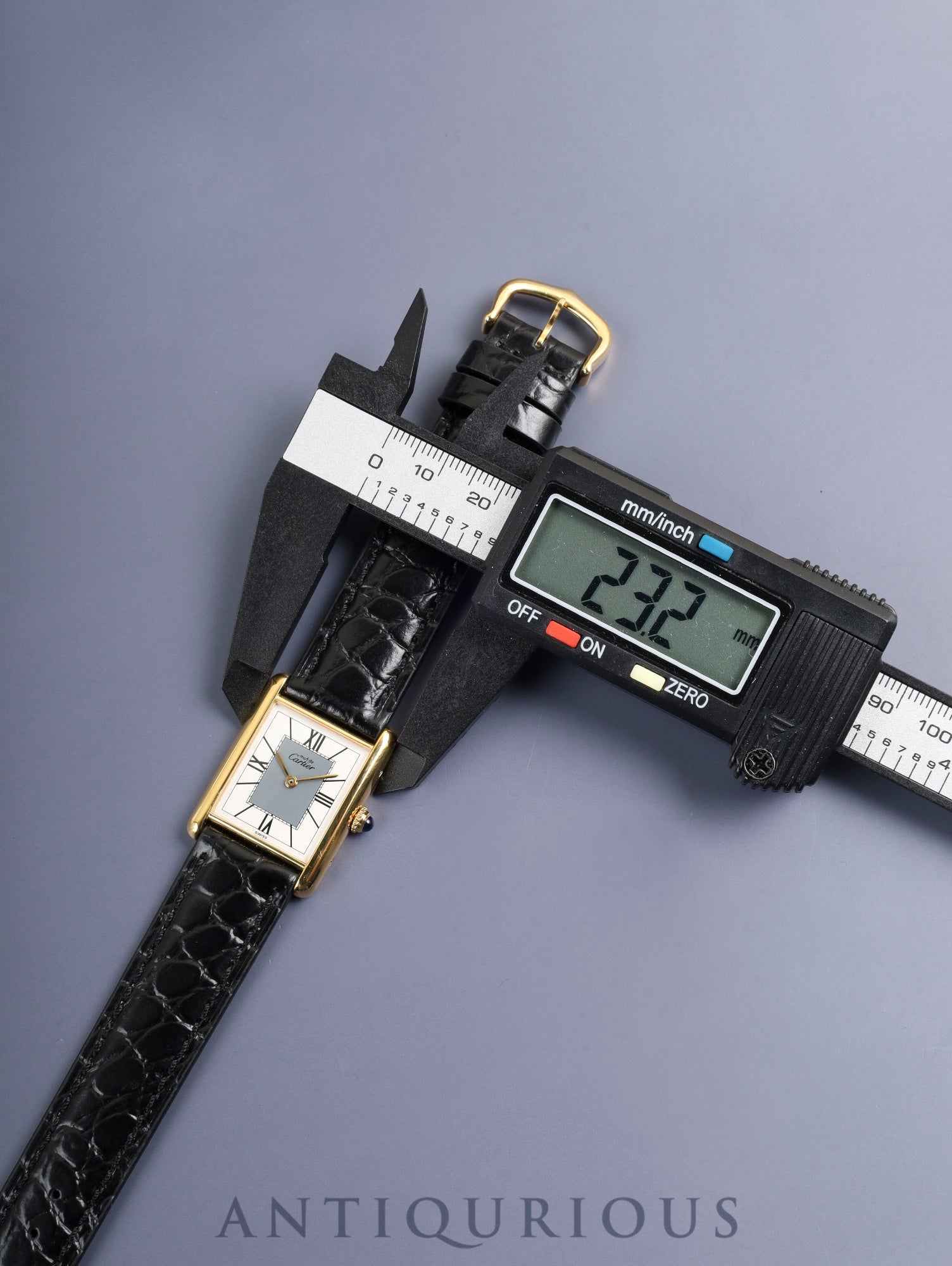 カルティエ マストタンク LM W1003954 / 590005 Cal.690 クォーツ SV925 革 純正ピンバックル(GP)センターグレー飛びローマン文字盤(SWISS表記)オーバーホール済み 新品仕上げ済み