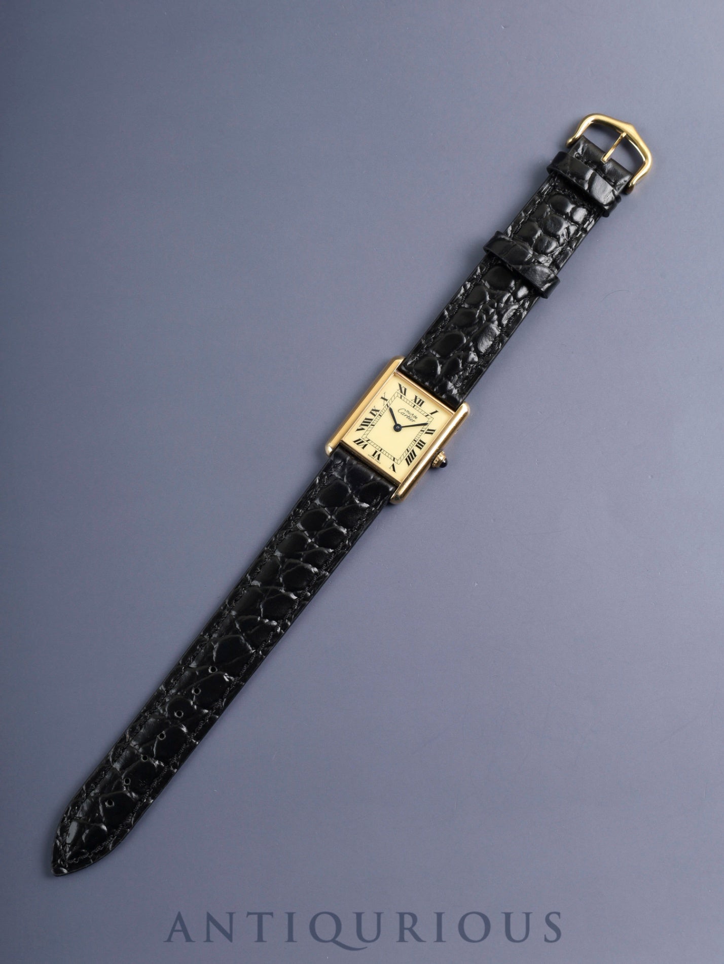 カルティエ マストタンク LM W1002754 / 1615 クォーツ SV925 革 純正ピンバックル(GP) アイボリーローマン文字盤(SWISS MADE表記)カルティエブティックにてコンプリートサービス(フルメンテナンス)済み