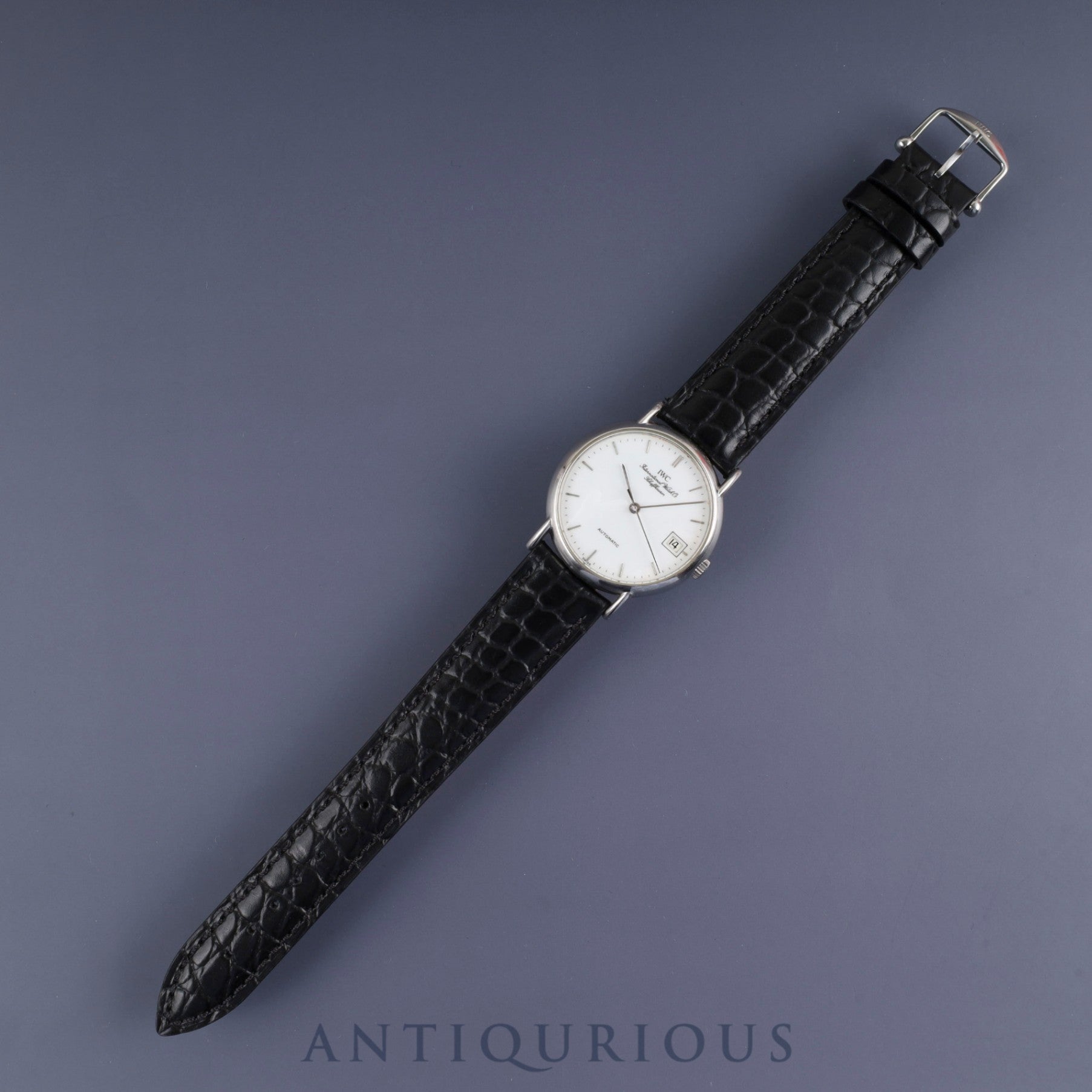 IWC Portofino IW351324 Automatic Caliber C37521 Stainless Steel Leather Strap with Genuine Buckle (SS) White Dial Overhauled IWC