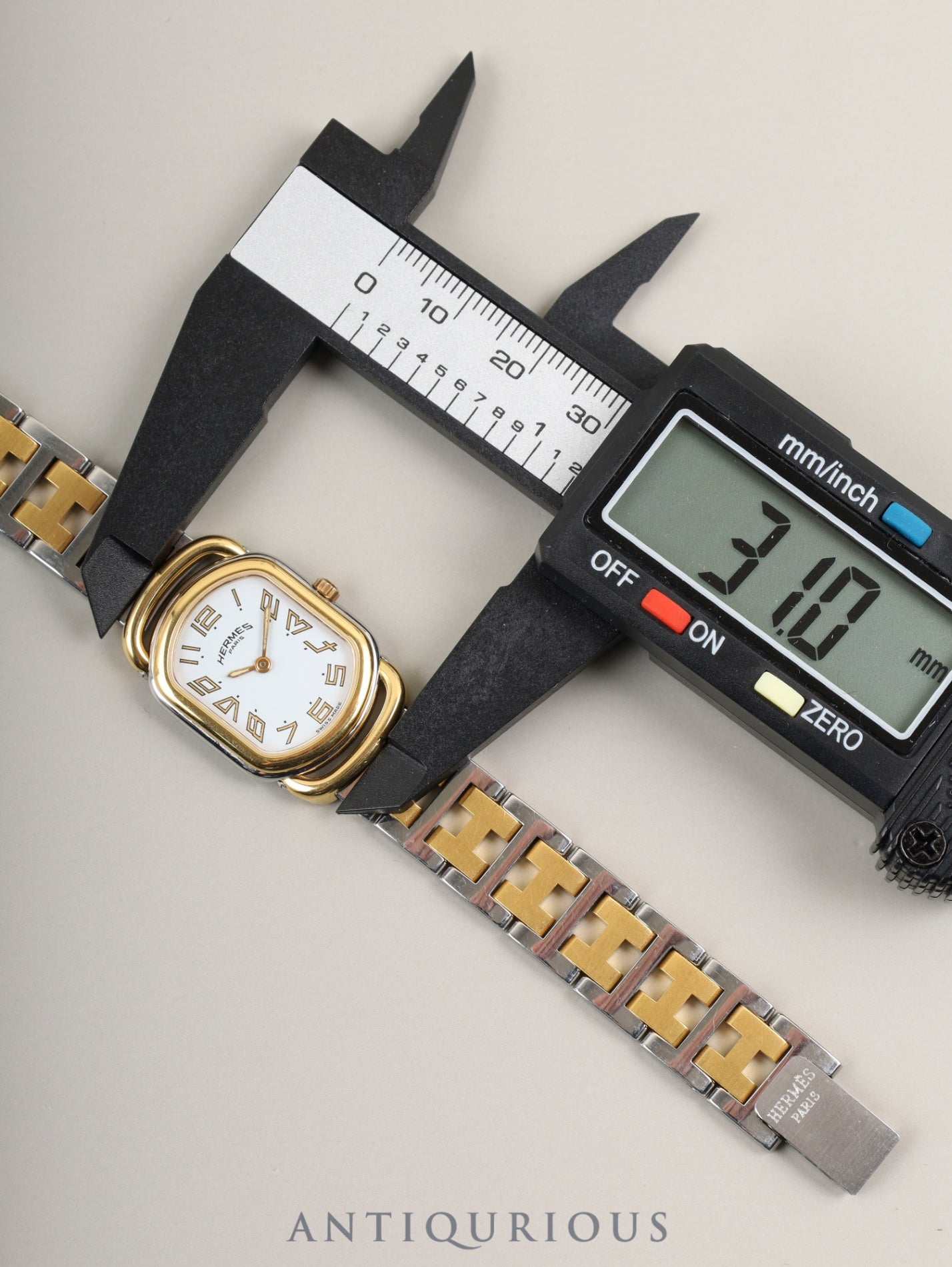 エルメス ラリー クォーツ 77.03 Cal.976.001 SS/GP SS/GP ホワイト文字盤 ケース オーバーホール済み