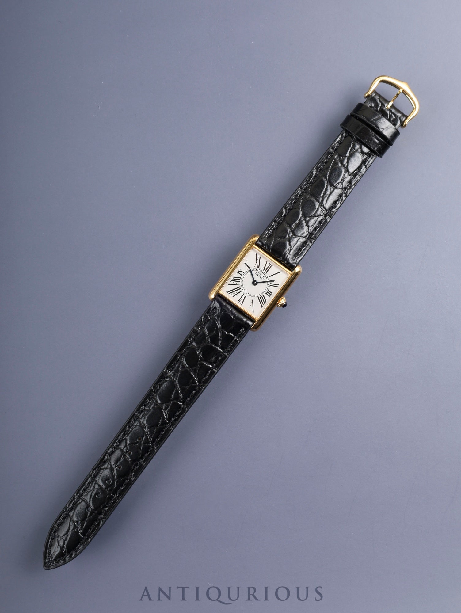 カルティエ マストタンク LM 590005 クォーツ Cal.90 SV925 革 純正尾錠(GP)オパラン文字盤(SWISS表記)オーバーホール済み