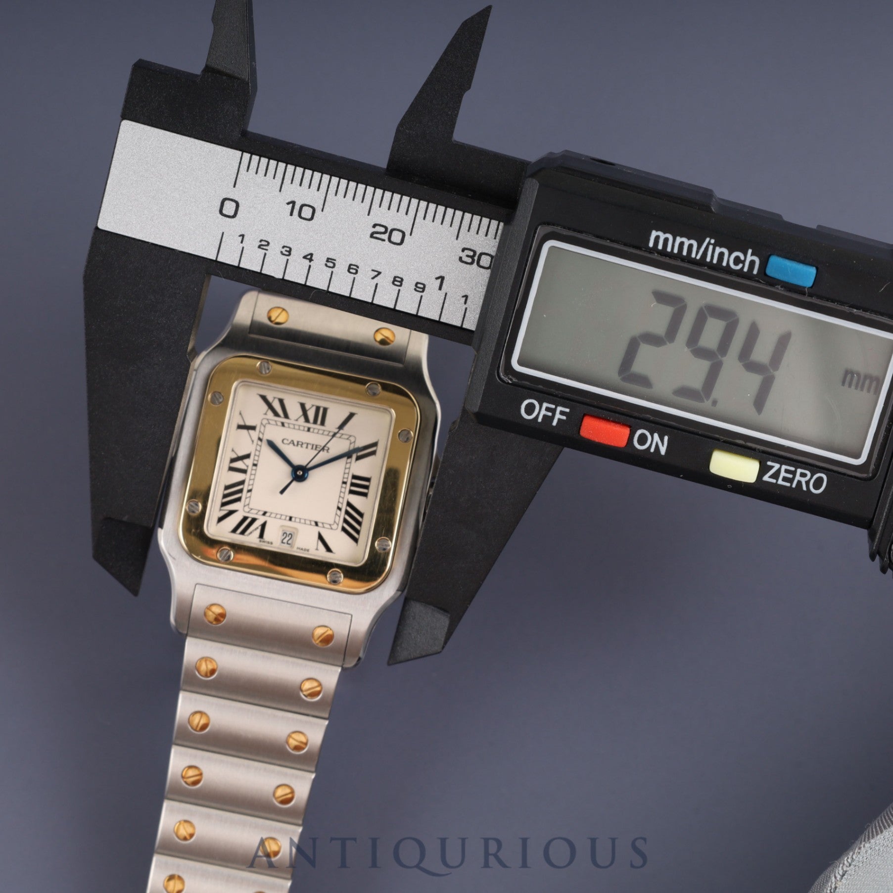 カルティエ サントス ガルベ LM W20011C4/1566 クォーツ Cal.687 SS/YG SS/YG アイボリー文字盤 箱 冊子 保証書(2006年)オーバーホール済み