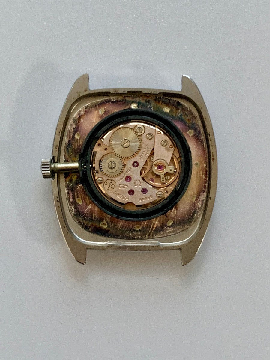 オメガ デ・ヴィル 111.0139 手巻き Cal.625 SS 革 純正尾錠(SS)シルバー文字盤 箱 オーバーホール済み