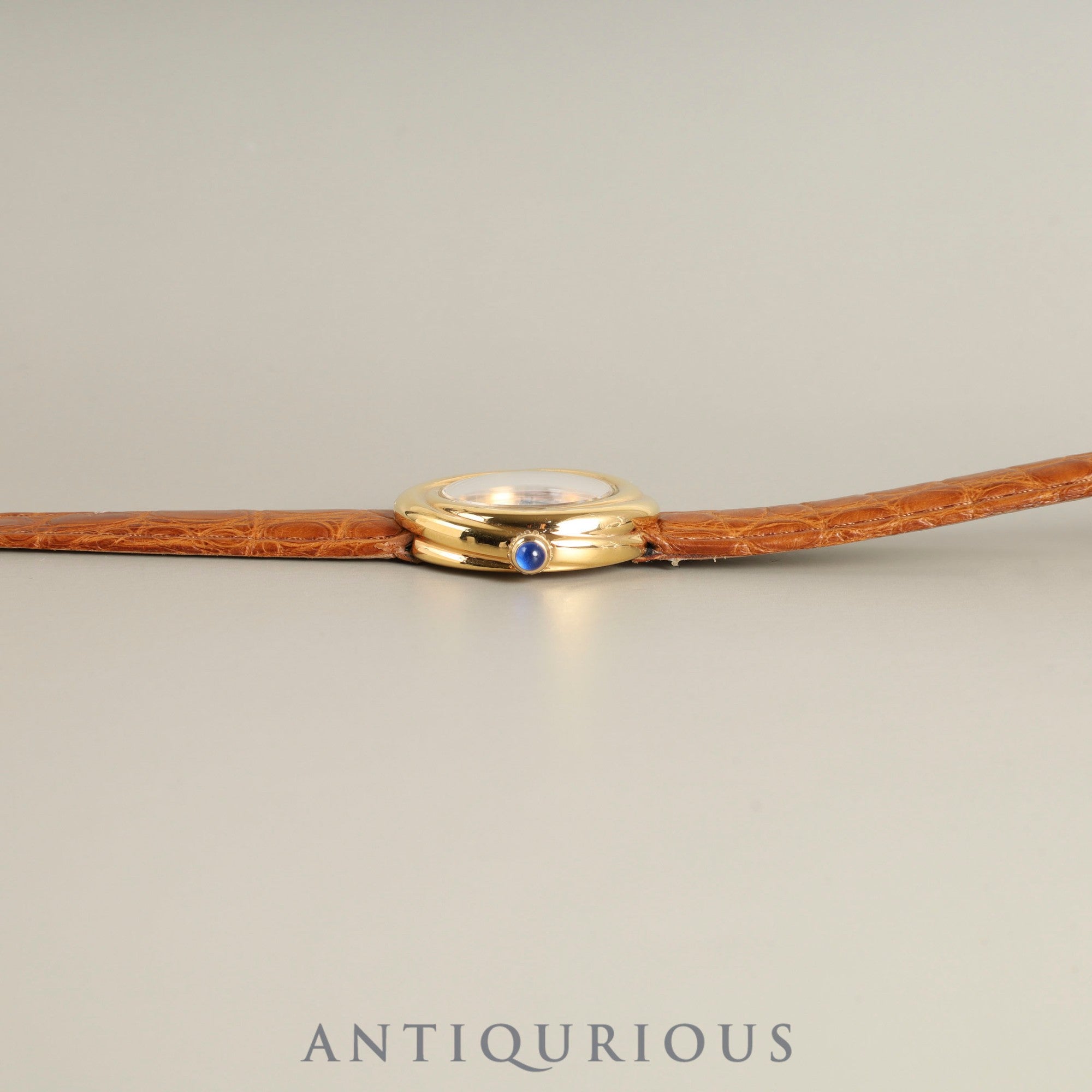 Cartier Must Trinity W1010644 / 2735 Quartz Cal.157 SV925 Leather Genuine D-buckle (GP) Silver Roman dial Overhauled