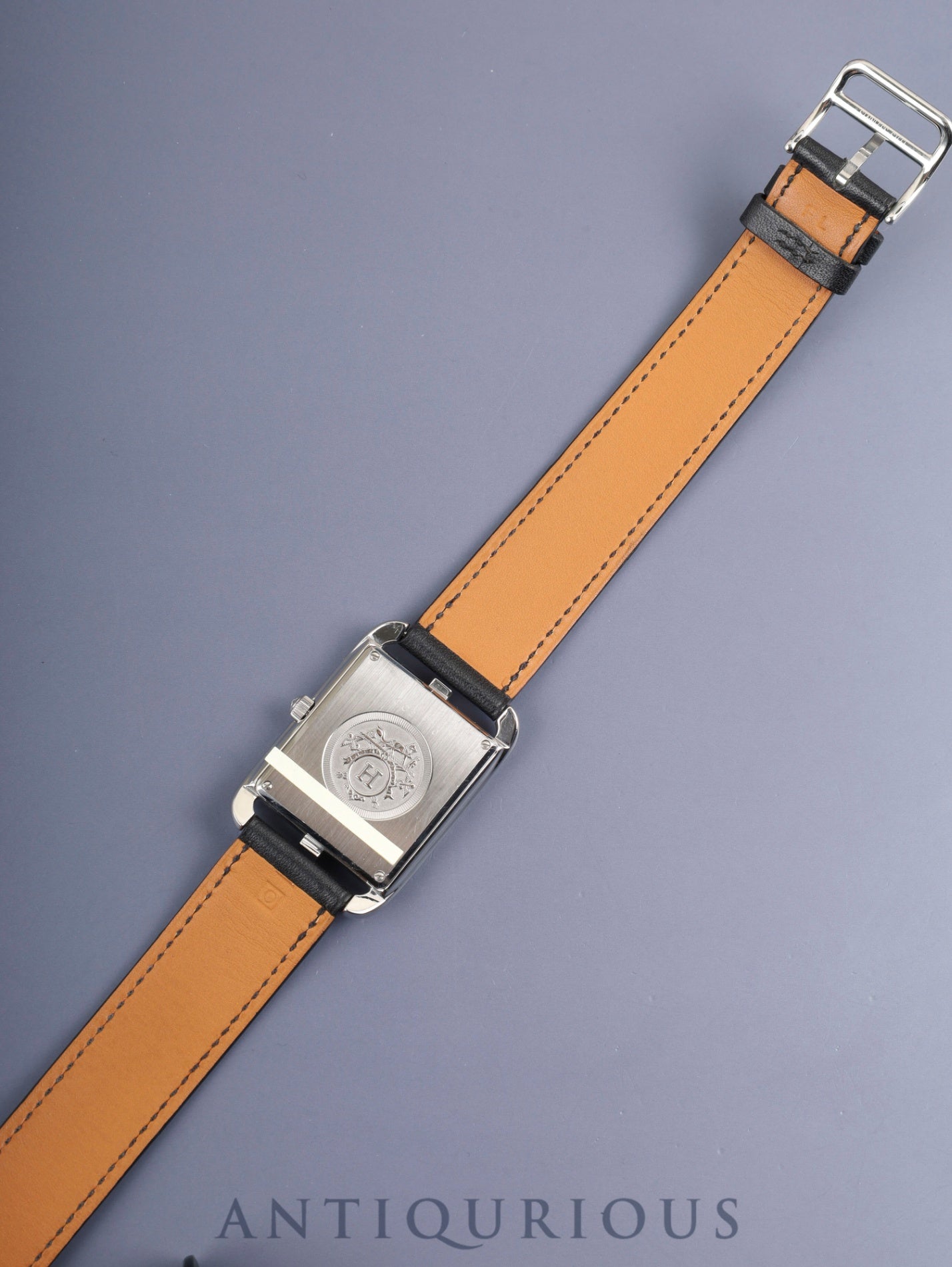 Hermès Cape Cod CC2.710 Quartz Cal.- SS Original Leather Strap (□O engraving: 2011) Original Pin Buckle (SS) Gray Arabic Dial Overhauled