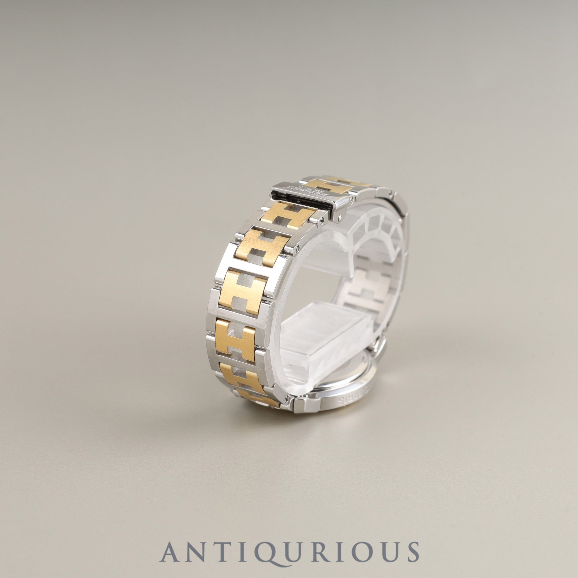 エルメス クリッパー オーバル CO1.520.220 / 3280 クォーツ Cal.976.001 SS/GP ホワイトギョーシェ文字盤 箱 保証書 (2008年)オーバーホール済み