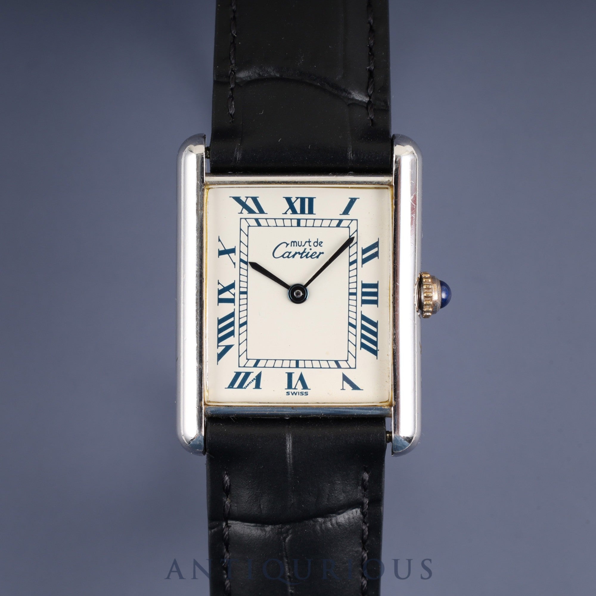 カルティエ マストタンク LM 690006 クォーツ Cal.90 SV925 革 純正Dバックル(SS) ホワイトローマン文字盤 1982年頃~1995年頃 オーバーホール済み