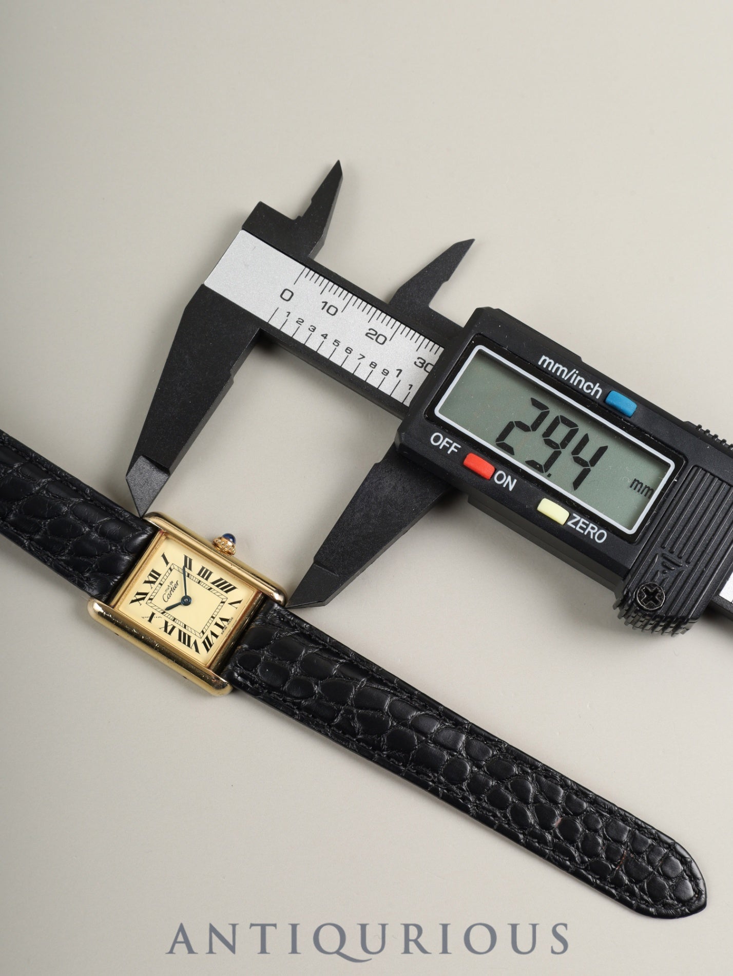 Cartier Must Tank MM W1017354 / 2415 Quartz Cal.057 SV925 Leather Genuine D-buckle (GP) Ivory Roman SWISS MADE Overhauled