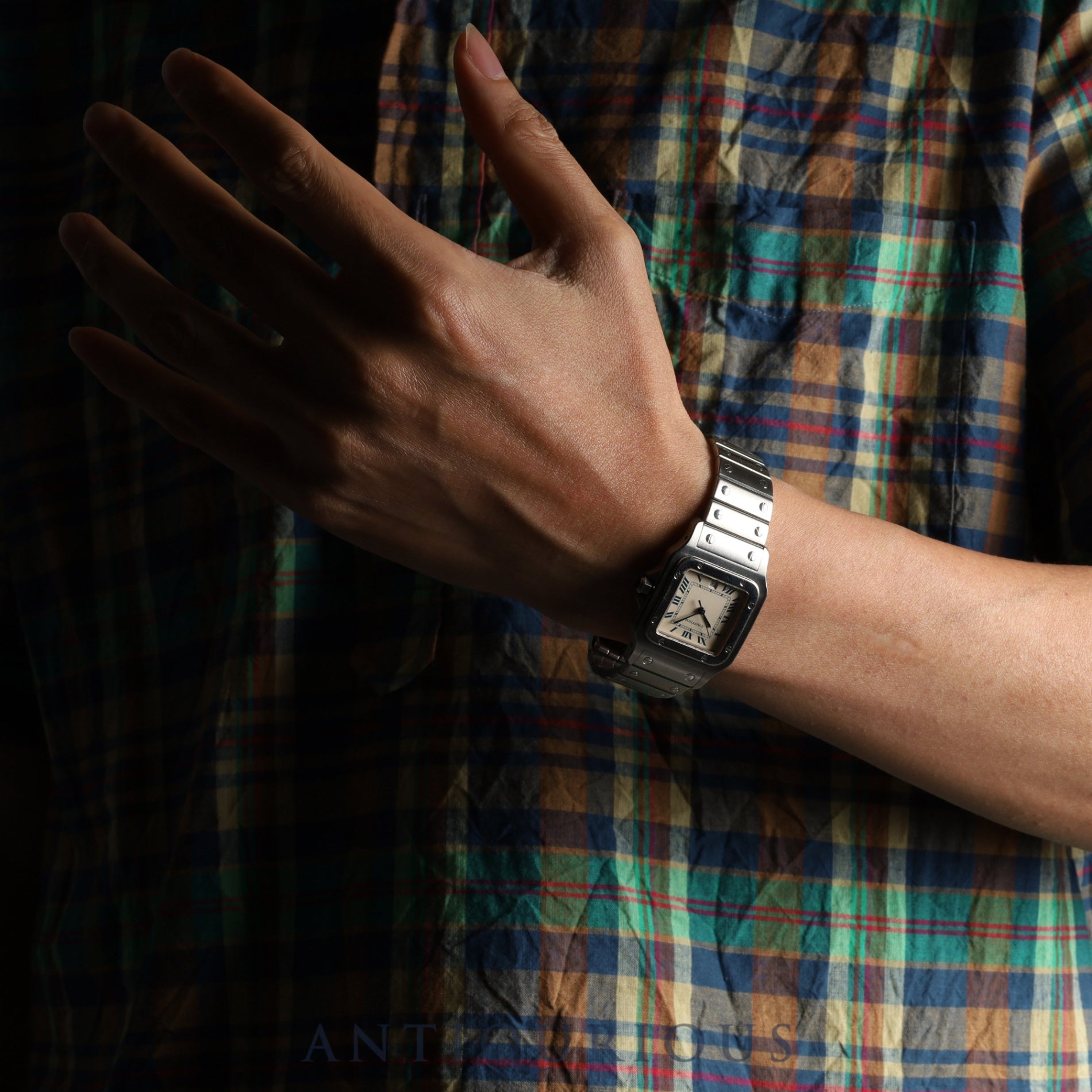 カルティエ サントス ガルベ LM W20018D6 / 987901 クォーツ Cal.87 SS SS ホワイトローマン文字盤 オーバーホール済み