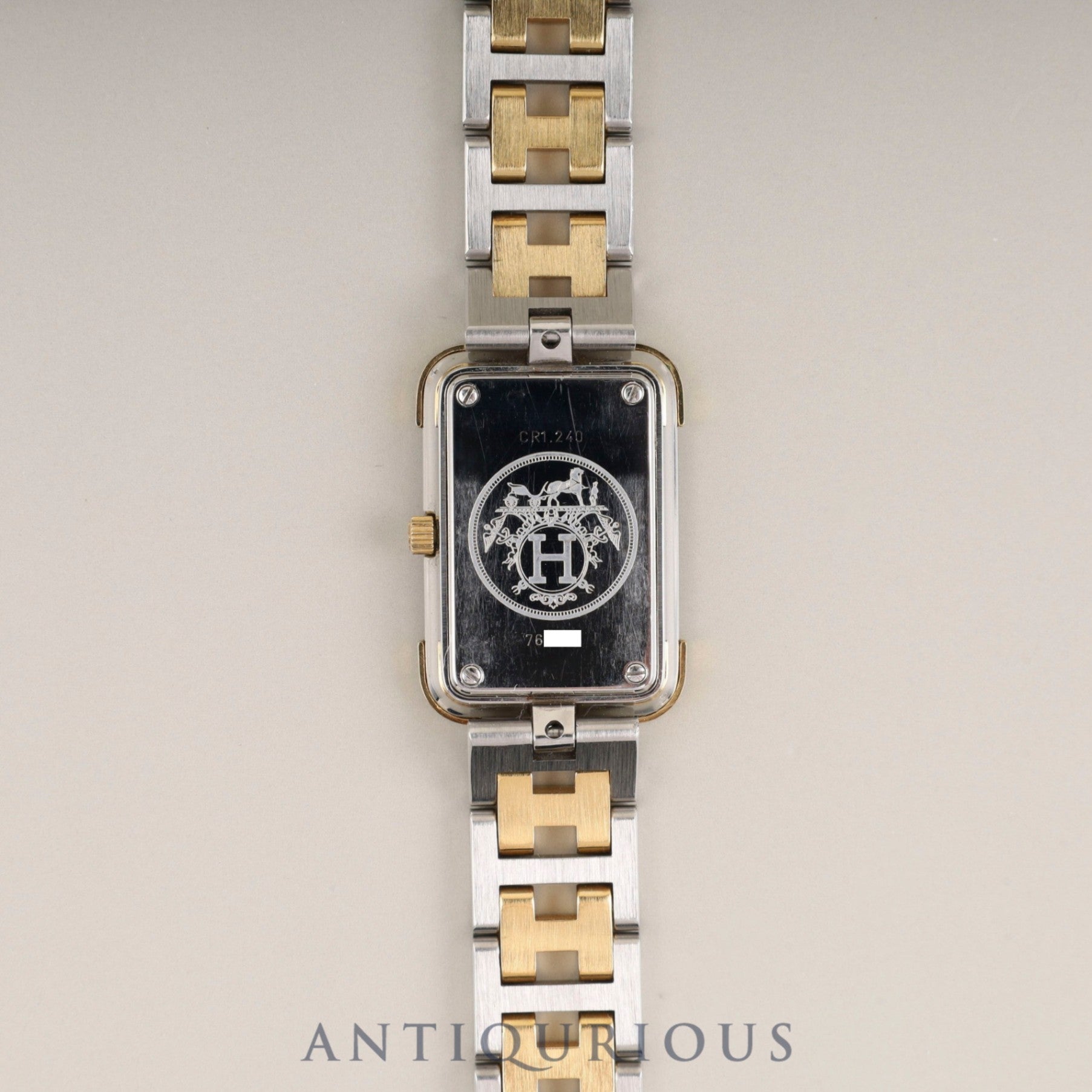 Hermès Cloajour CR1.240 Quartz Cal.976.001 SS/GP SS/GP White Dial Box Booklet Warranty (1996) Overhauled