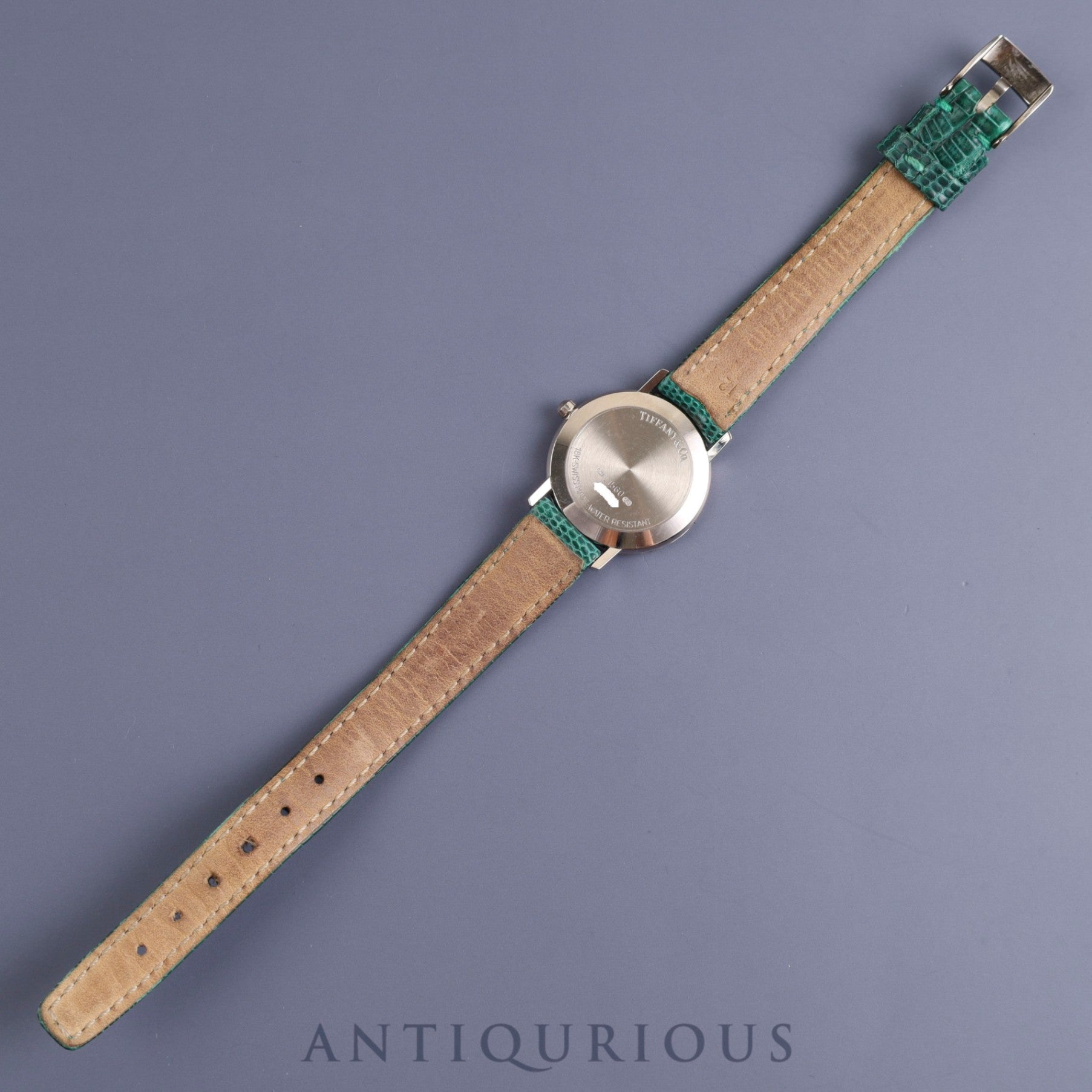 ティファニー ラウンドクラシック L1560 クォーツ WG 純正革ベルト 純正尾錠(SS) ホワイトローマン文字盤 24mm