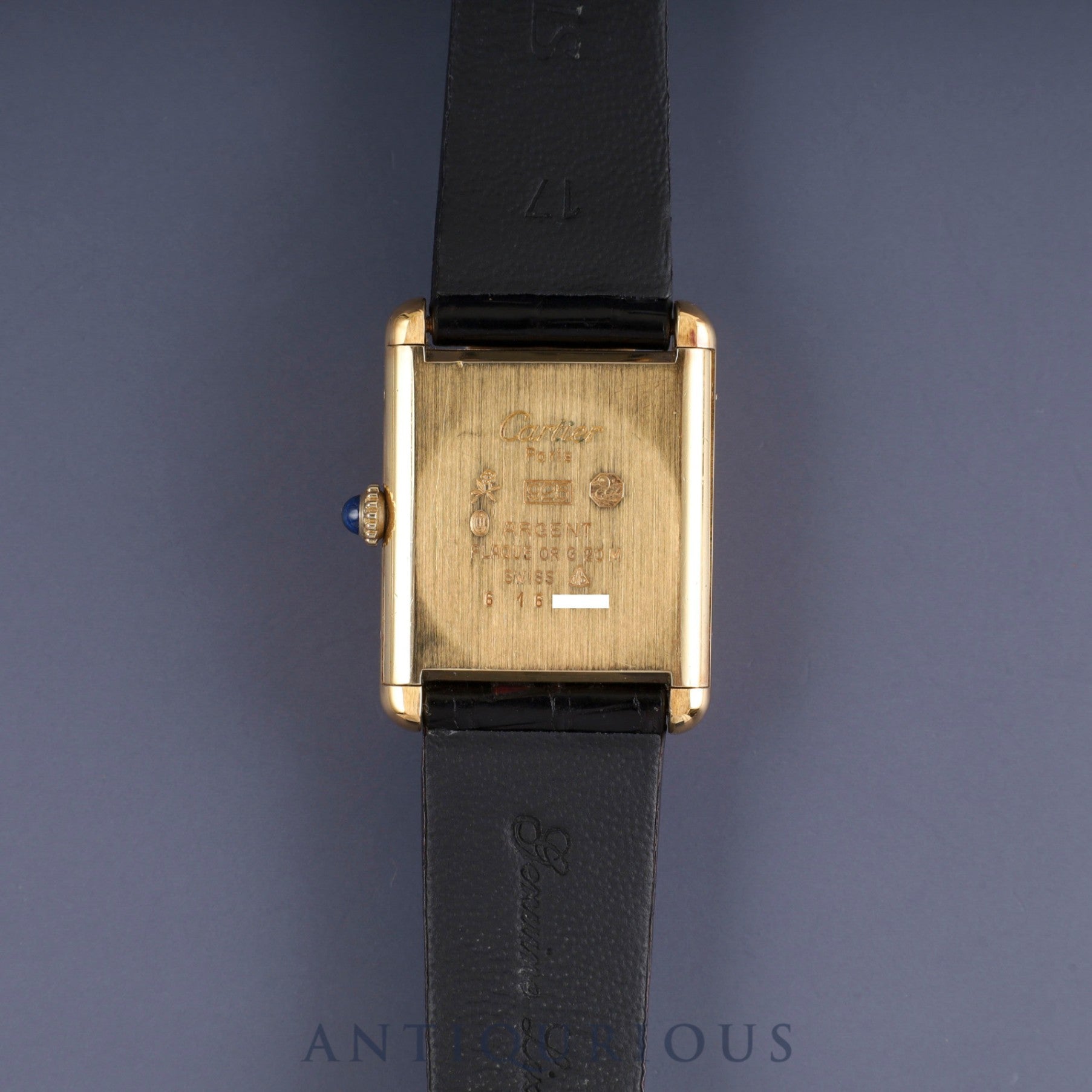 Cartier Must Tank LM Manual winding Cal.78-1 SV925 Leather Genuine buckle (GP) Ivory Roman dial Overhauled