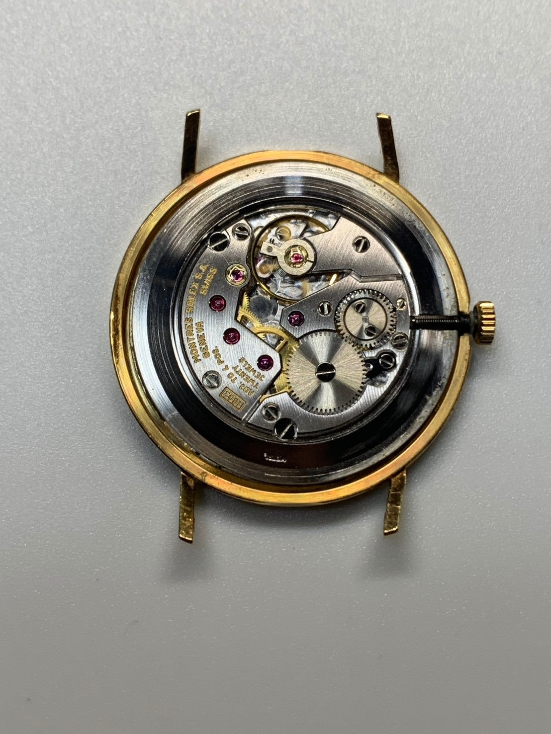 ロレックス チェリーニ 4112/8 手巻き Cal.1602 750YG 革 純正ピンバックル(750YG)シャンパン文字盤(SWISS表記 / 11Pダイヤ)W番台(1994年~1995年)箱 保証書(1999年) 冊子 カードケース ビニールケース クロス タグ オーバーホール済み