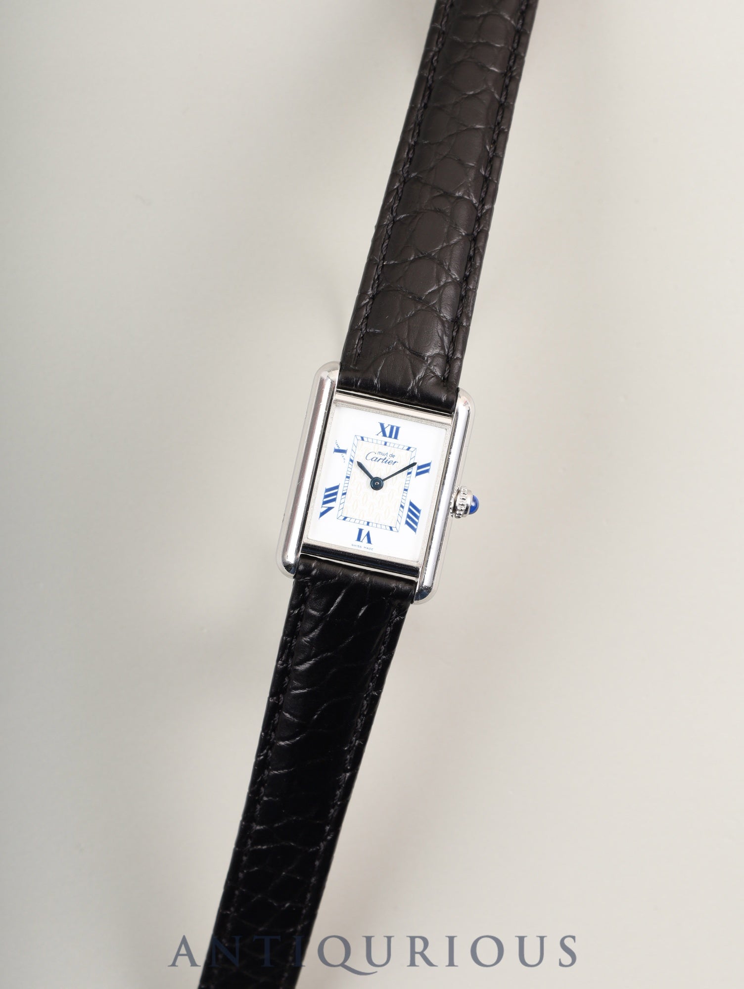 カルティエ マストタンク MM W1014054 / 2416 クォーツ Cal.057 SV925 革 純正Dバックル(SS) ホワイト飛びローマンCC文字盤(SWISS MADE表記) 箱 オーバーホール済み
