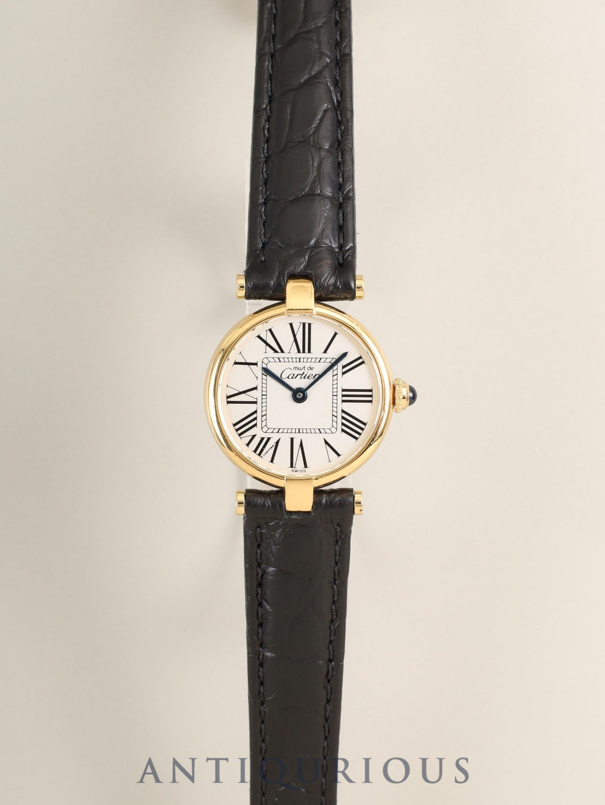 Cartier Must Vendome VLC SM W1005354 / 590004 Quartz Cal.90 SV925 Leather Genuine D-buckle (GP) Opaline Dial (SWISS marking) Overhauled