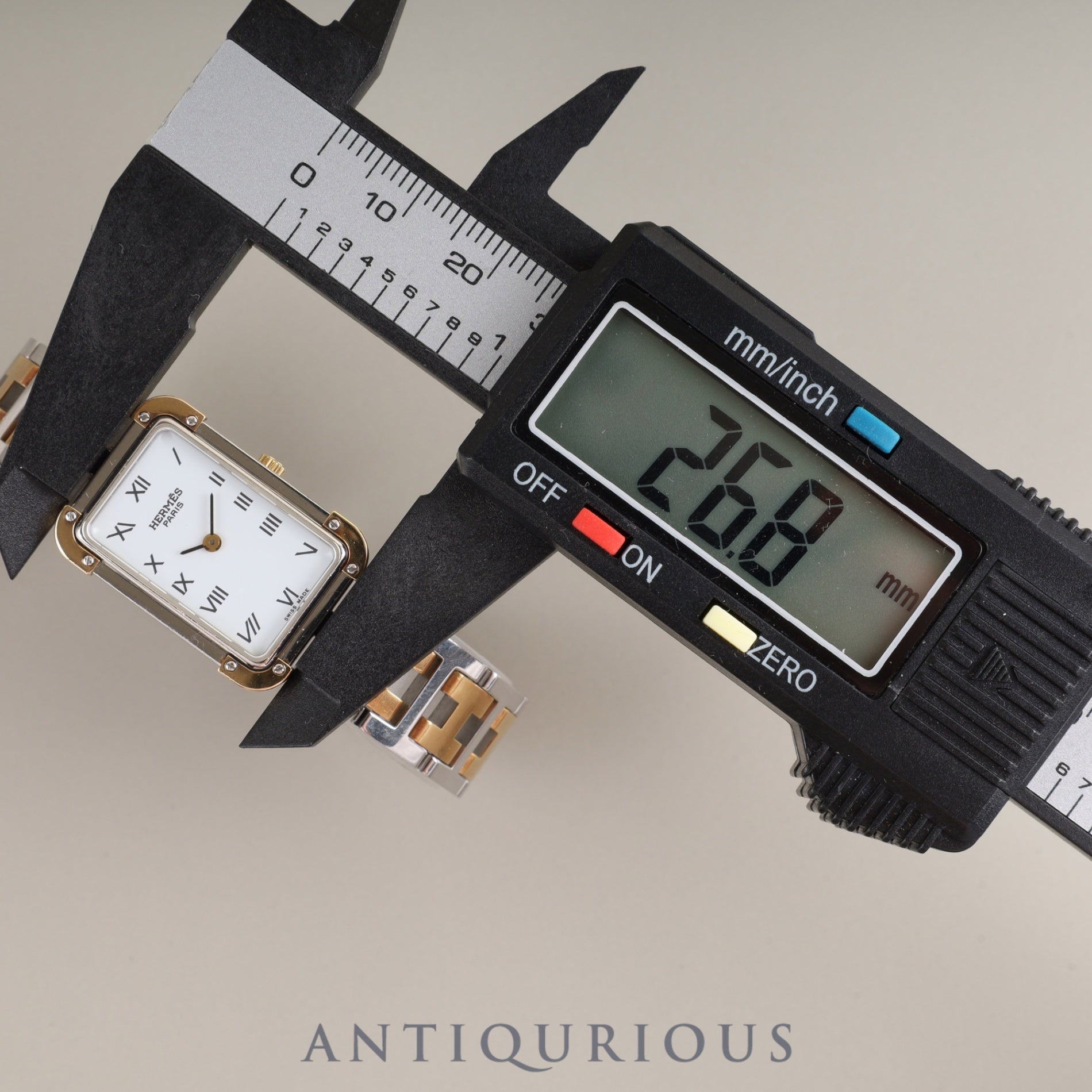 エルメス クロアジュール CR1.220 クォーツ Cal.976.001 SS/GP SS/GP ホワイト文字盤 オーバーホール済み