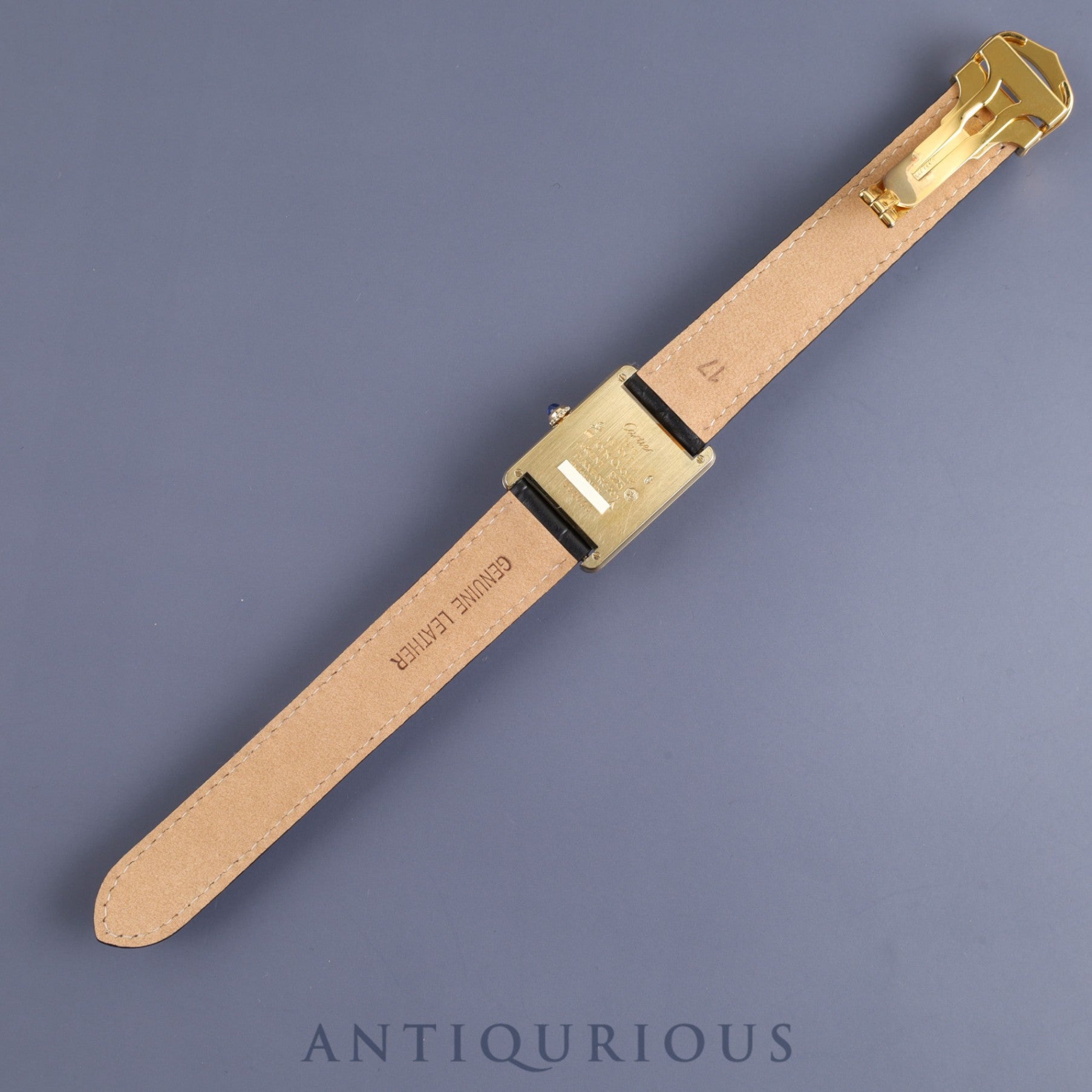 カルティエ マストタンク LM 590005 クォーツ SV925 革 純正尾錠(GP)アイボリーローマン文字盤 箱 冊子 カルティエブティックコンプリートサービス済み