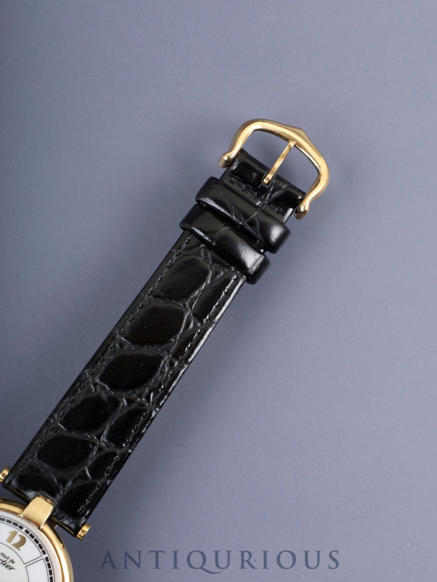 カルティエ マスト ヴァンドーム VLC LM 1861 クォーツ Cal.90 SV925 革 純正尾錠(GP)飛びアラビアCC文字盤 オーバーホール済み