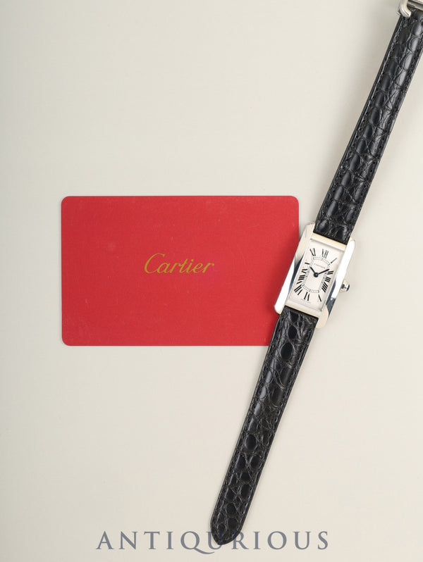 カルティエ タンクアメリカン SM WSTA0016 / 4274 クォーツ Cal.157 SS 革 純正Dバックル(SS) シルバーローマン文字盤(SWISS MADE表記) 保証書(2020年)オーバーホール済み