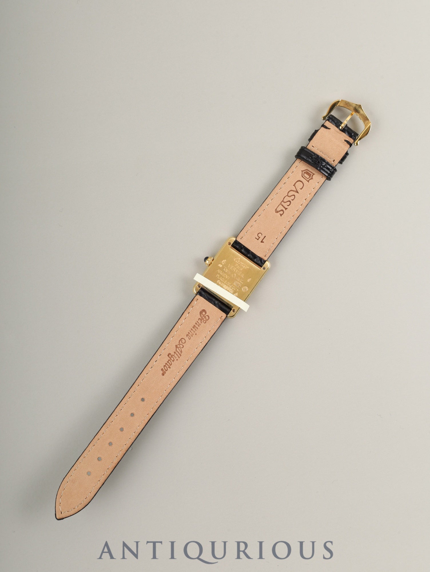 カルティエ マストタンク SM 5057001 クォーツ Cal.057 SV925 革 純正尾錠(GP) 飛びアラビアCC文字盤 箱 保証書(1996年) オーバーホール済み 新品仕上げ済み