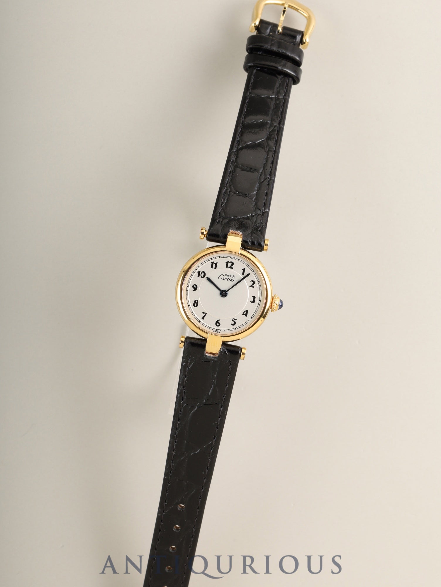 カルティエ マスト ヴァンドーム VLC SM W1002154 / 590004 クォーツ Cal.90 SV925 革 純正ピンバックル(GP)アラビア文字盤(SWISS表記) オーバーホール済み